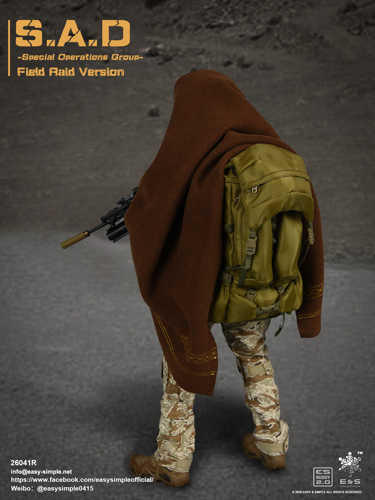 1:6 scale Easy & Simple S.A.D. Special Operations Group Field Raid Version 12" Figure 26041R
