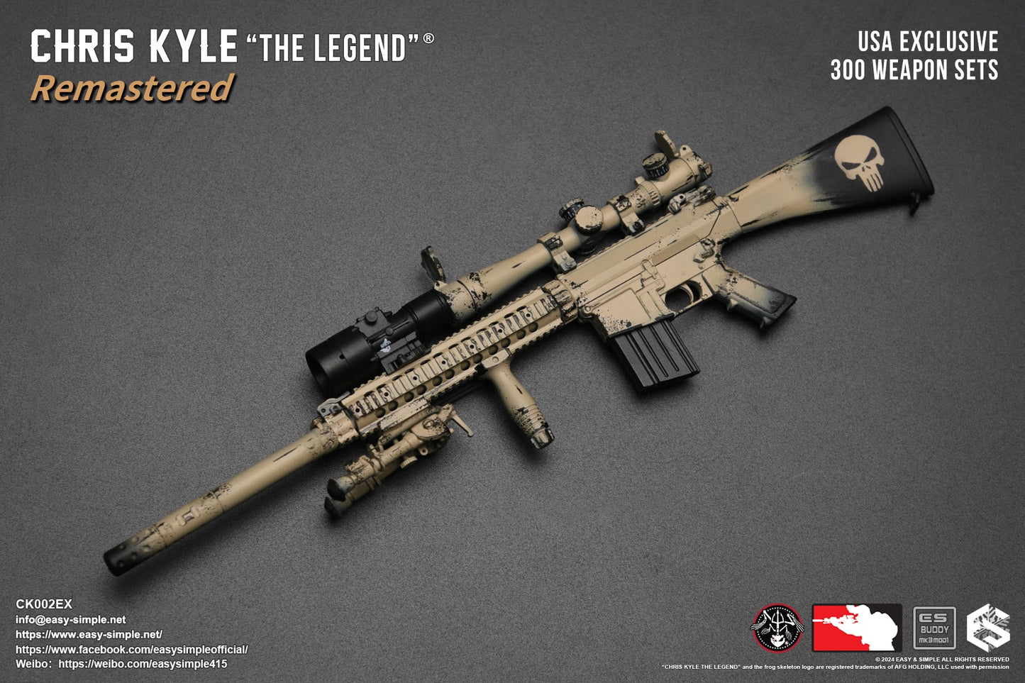 1:6 scale Easy & Simple Chris Kyle "The Legend" Remastered Exclusive Weapon Set