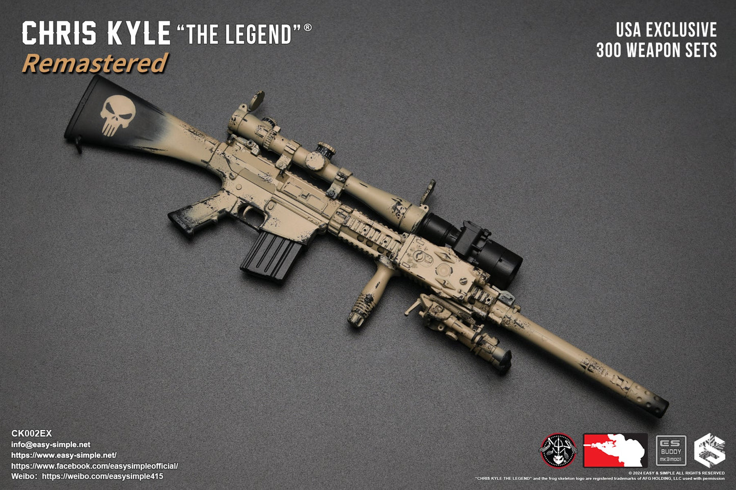 1:6 scale Easy & Simple Chris Kyle "The Legend" Remastered Exclusive Weapon Set
