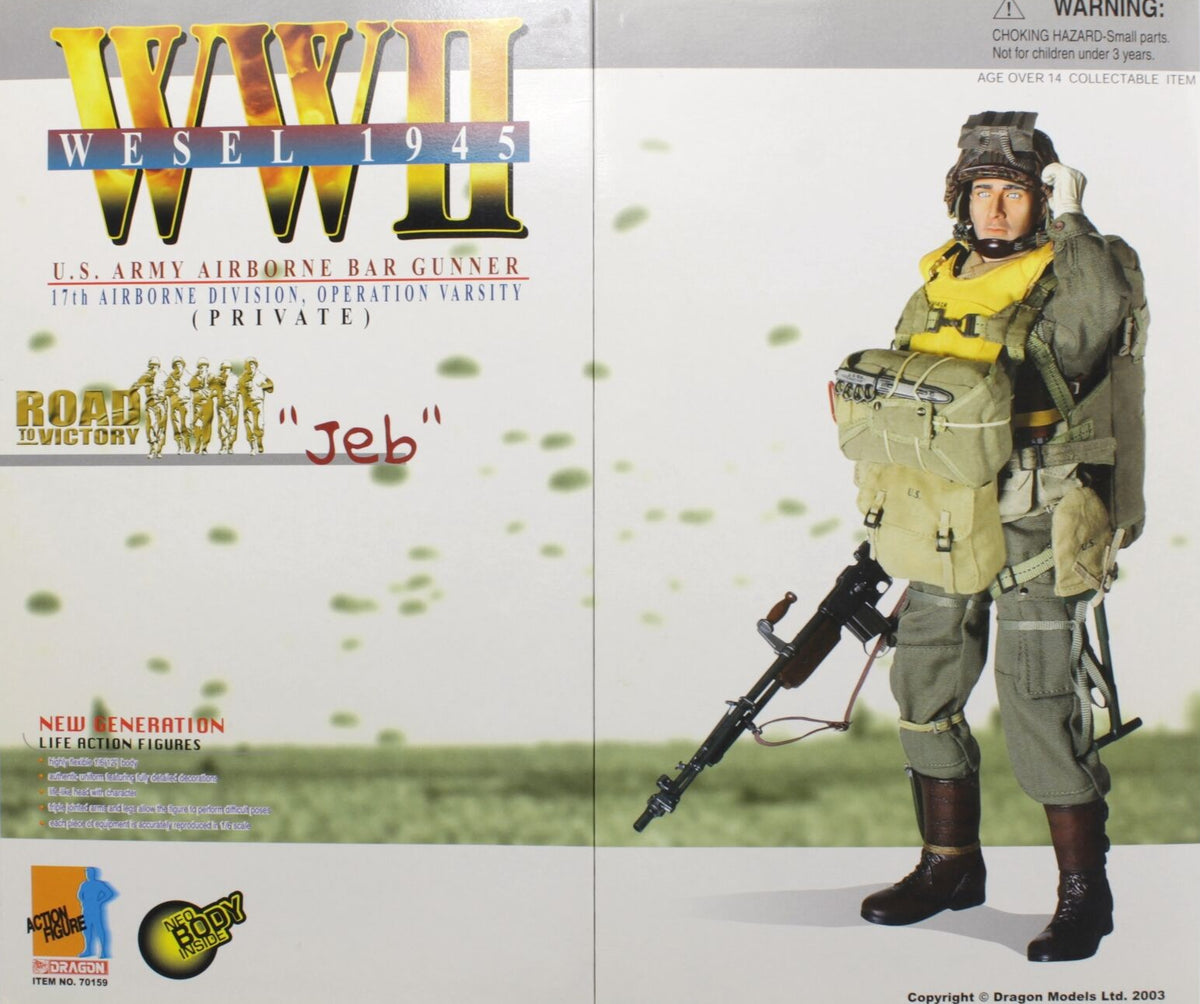 1:6 scale Dragon WWII Airborne Jeb Male Head Sculpt for 12" Figures