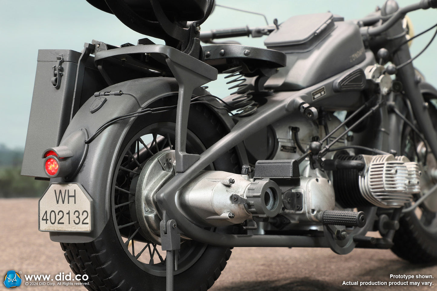 1:6 scale WWII German Zündapp KS 750 Motorcycle with Sidecar (Grey) for 12" Figures E60075G