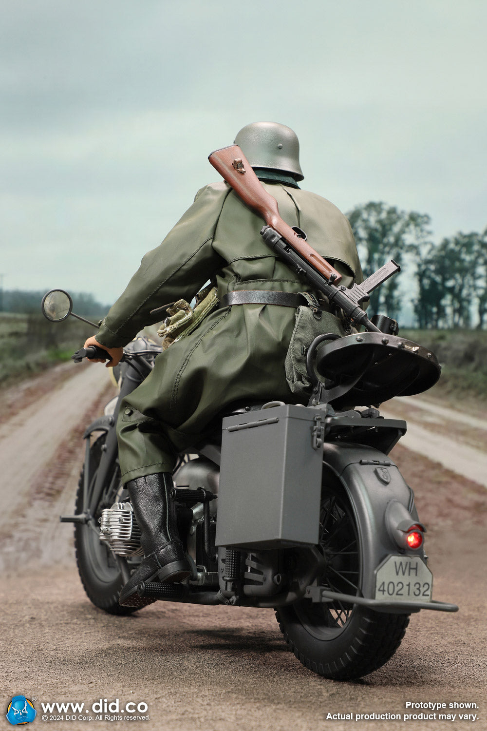 1:6 scale WWII German Zündapp KS 750 Motorcycle with Sidecar (Grey) for 12" Figures E60075G