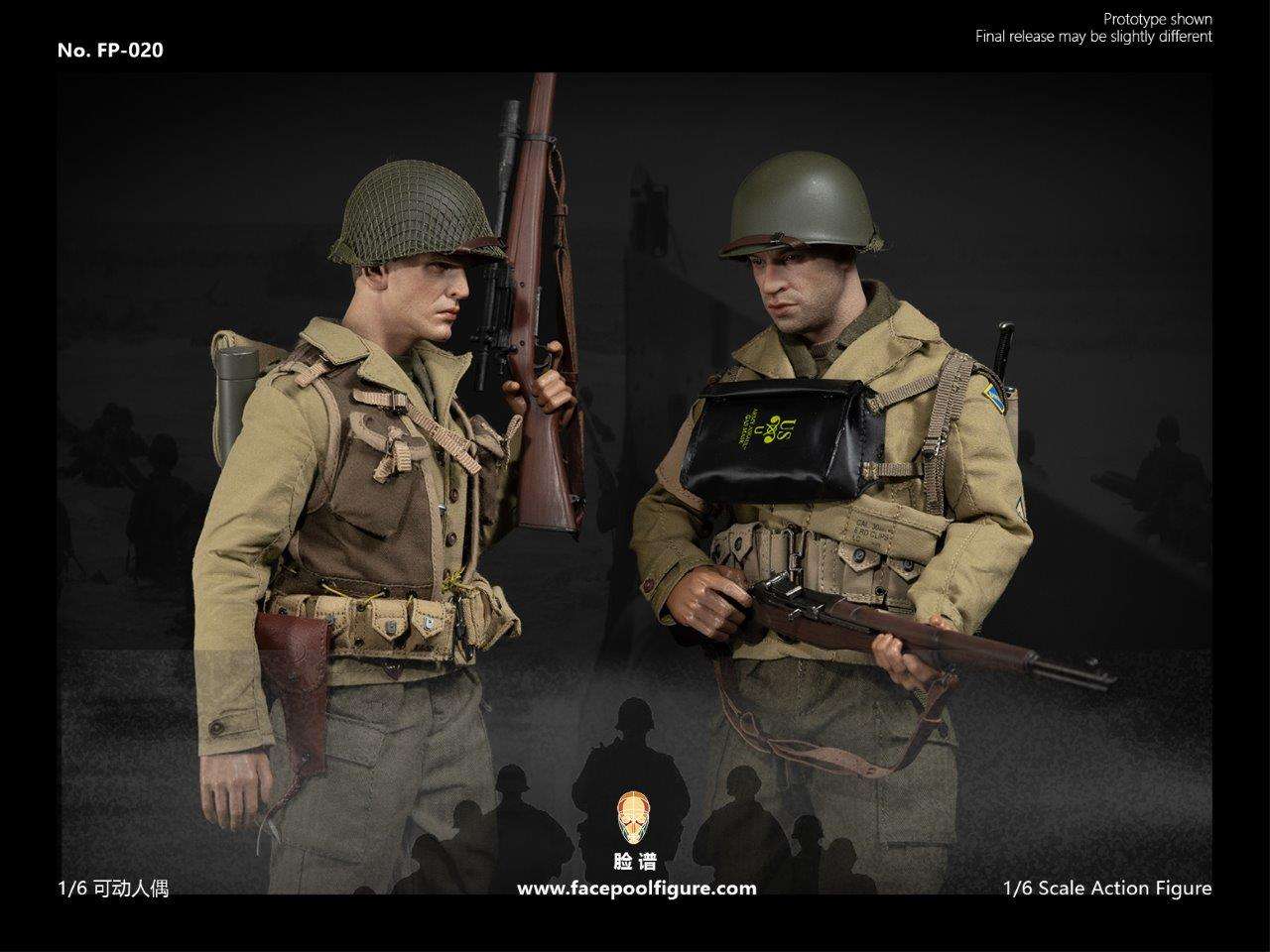 1:6 scale FacePoolFigure WWII US Ranger Private Rifle Man France 1944 12" Figure FP020