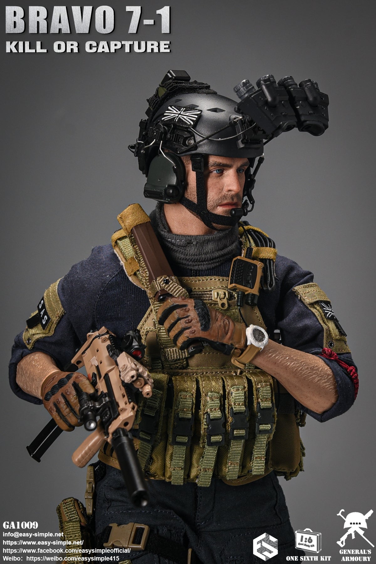 1:6 scale General's Armoury Bravo 7-1 Kill or Capture (Soap) 12" Figure GA1009