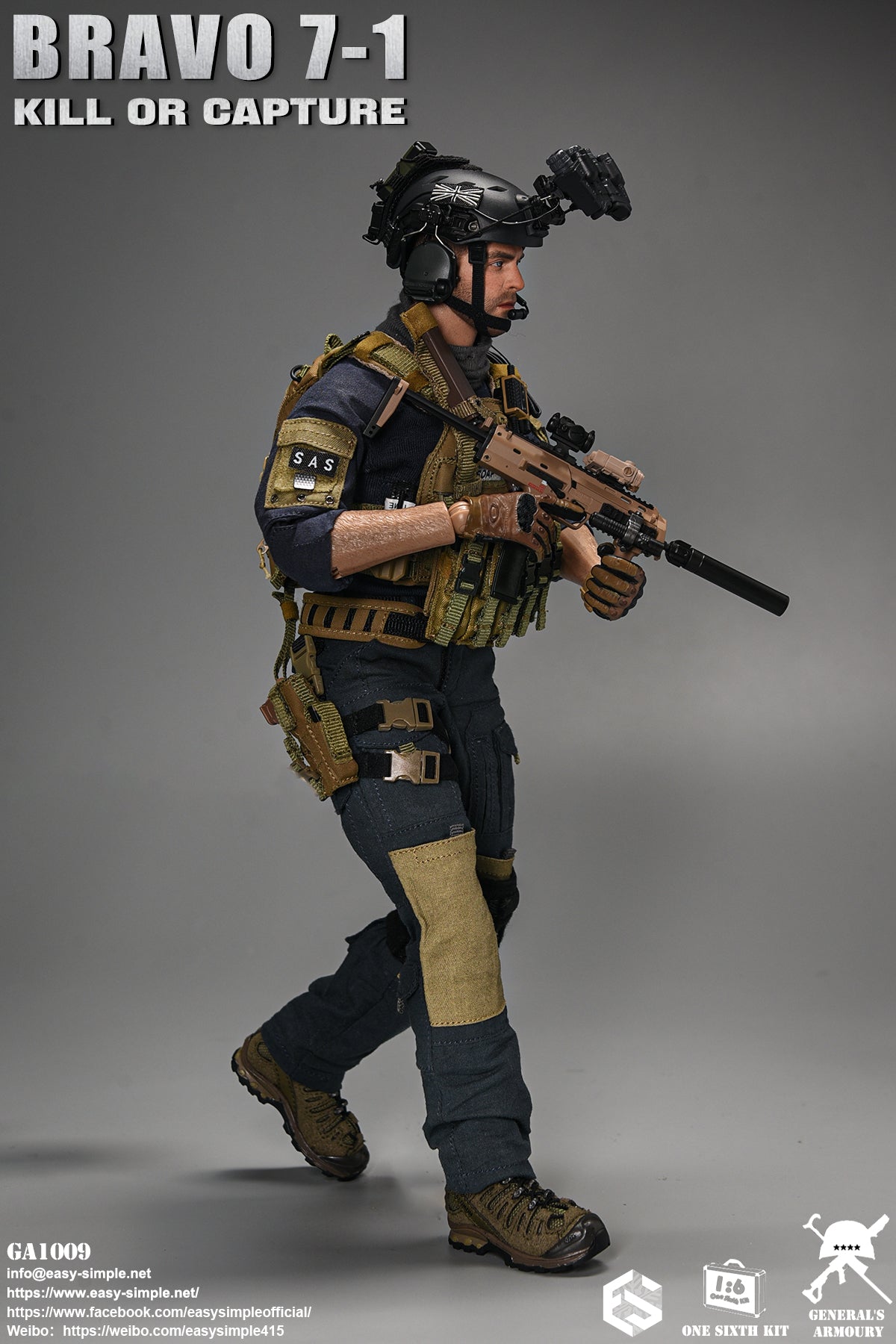 1:6 scale General's Armoury Bravo 7-1 Kill or Capture (Soap) 12" Figure GA1009