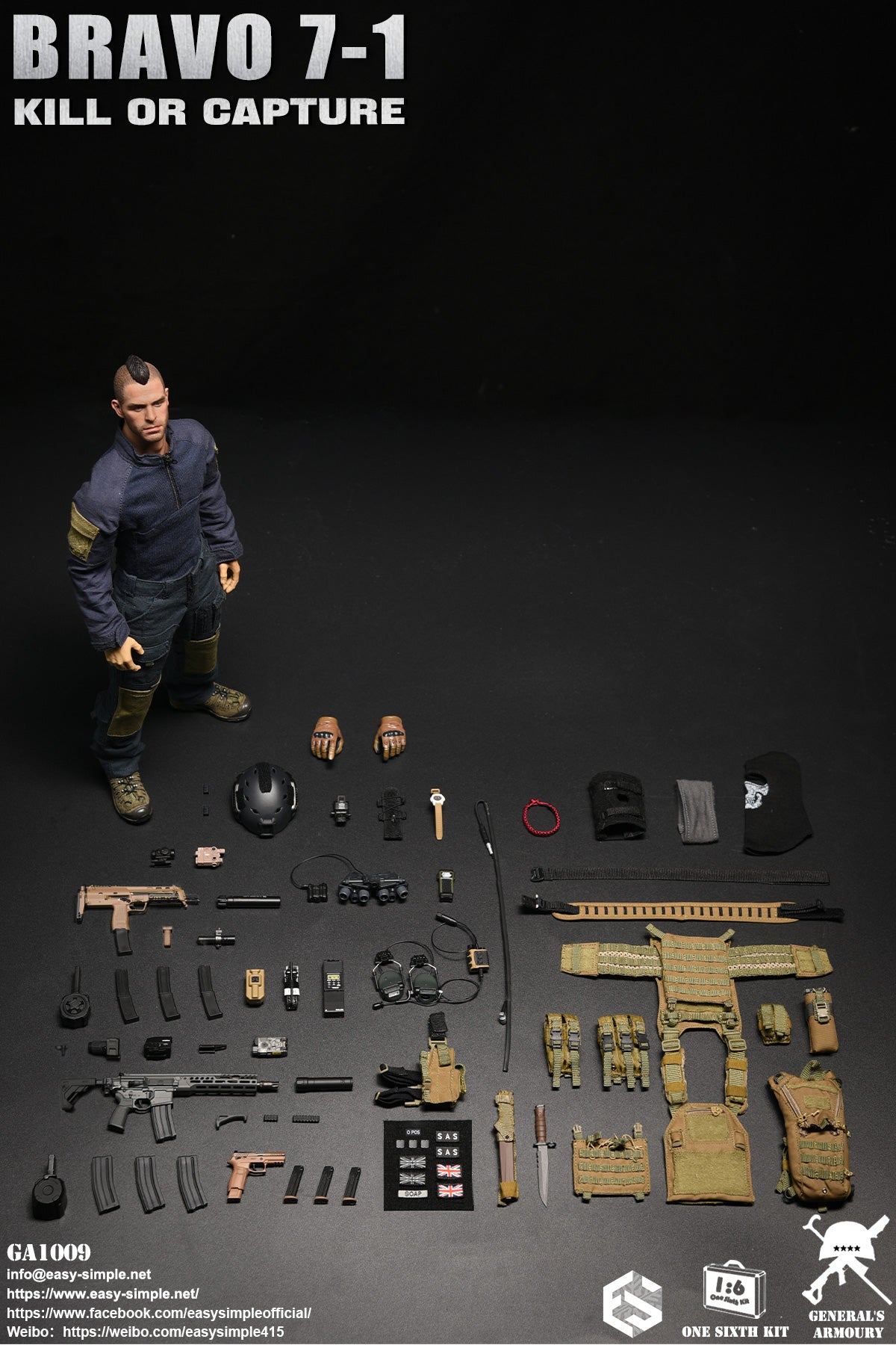 1:6 scale General's Armoury Bravo 7-1 Kill or Capture (Soap) 12" Figure GA1009