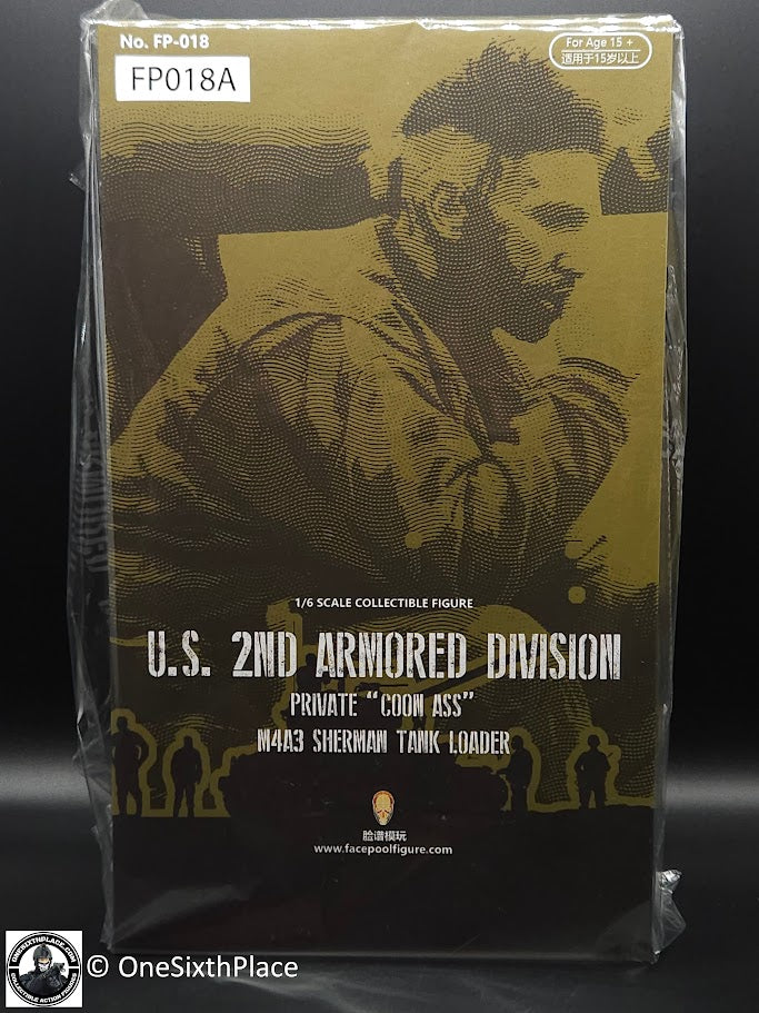 1:6 WWII US 2nd Armored Division Private First Class Tank Loader "Coon Ass" REGULAR VERSION 12" Figure FP018A