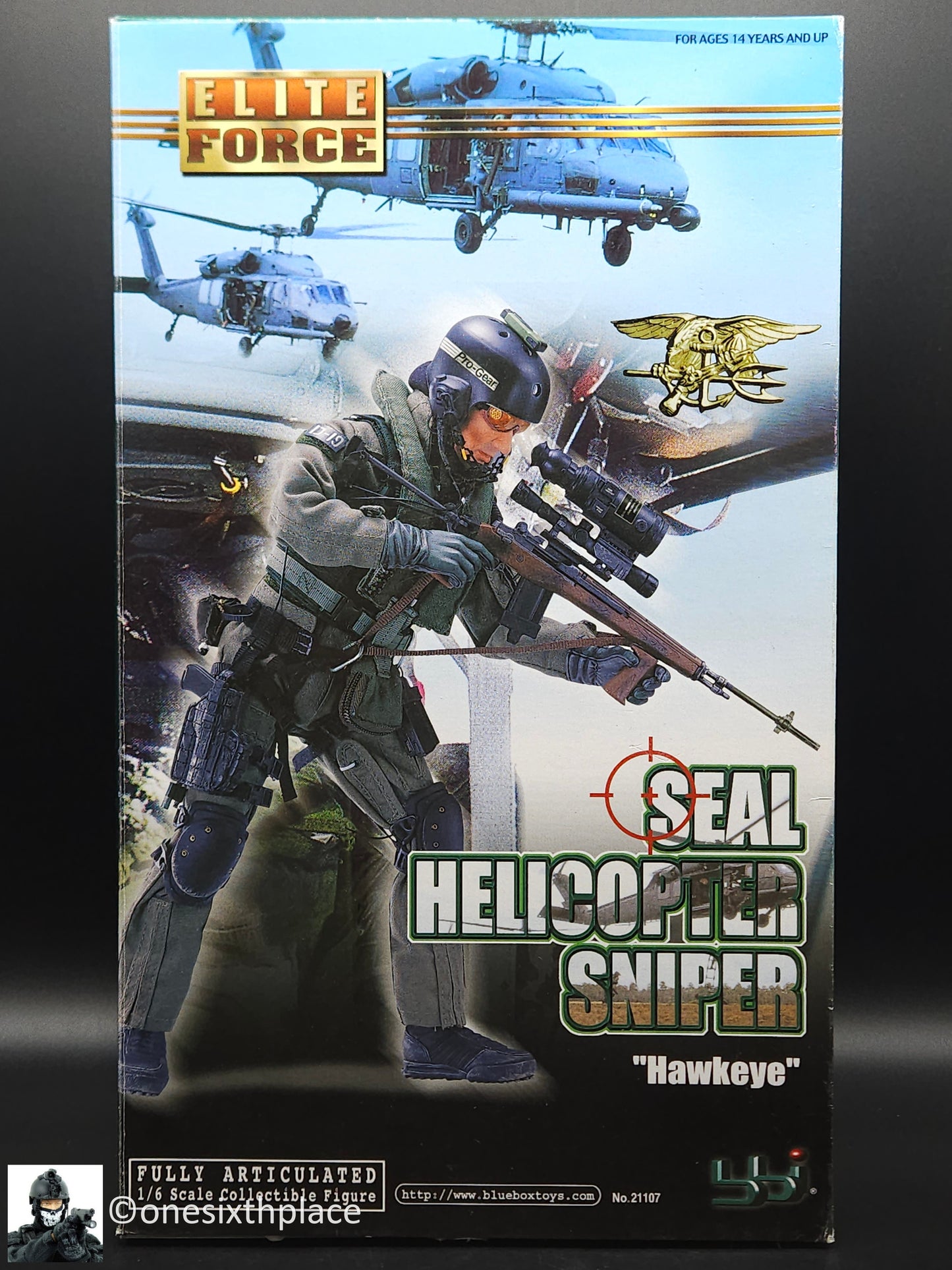 1:6 scale BBI Elite Force SEAL Helicopter Sniper Hawkeye 12" Action Figure