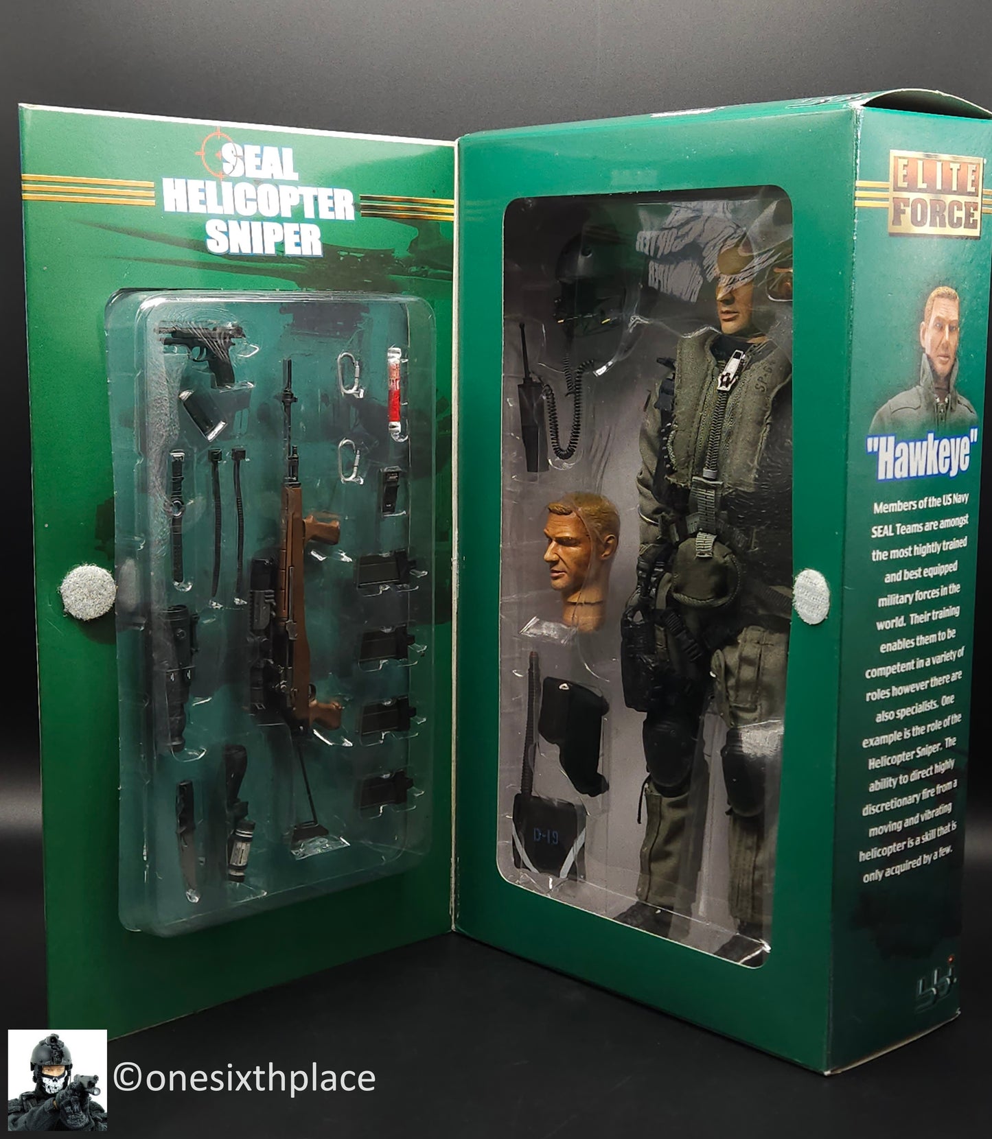 1:6 scale BBI Elite Force SEAL Helicopter Sniper Hawkeye 12" Action Figure