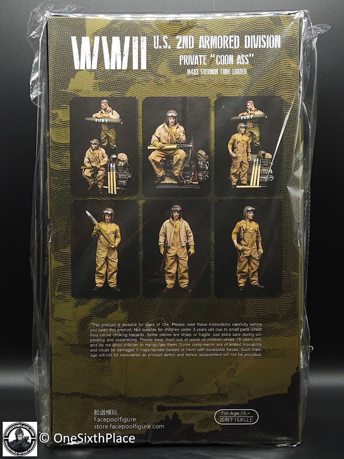 1:6 WWII US 2nd Armored Division Private First Class Tank Loader "Coon Ass" DELUXE VERSION 12" Figure FP018B