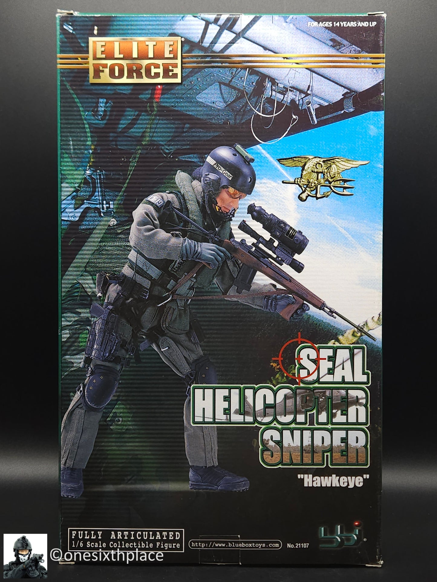 1:6 scale BBI Elite Force SEAL Helicopter Sniper Hawkeye 12" Action Figure