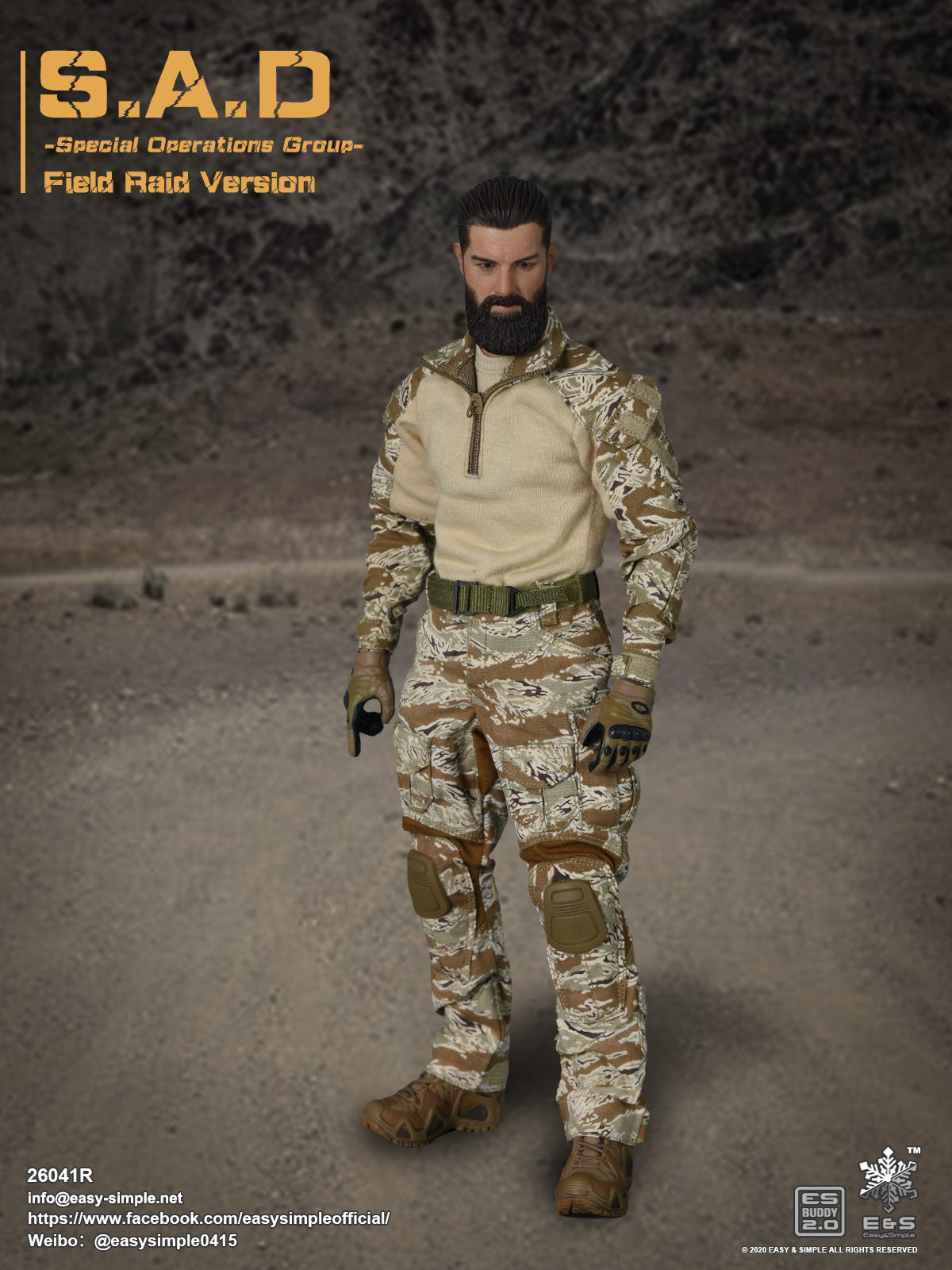1:6 scale Easy & Simple S.A.D. Special Operations Group Field Raid Version 12" Figure 26041R