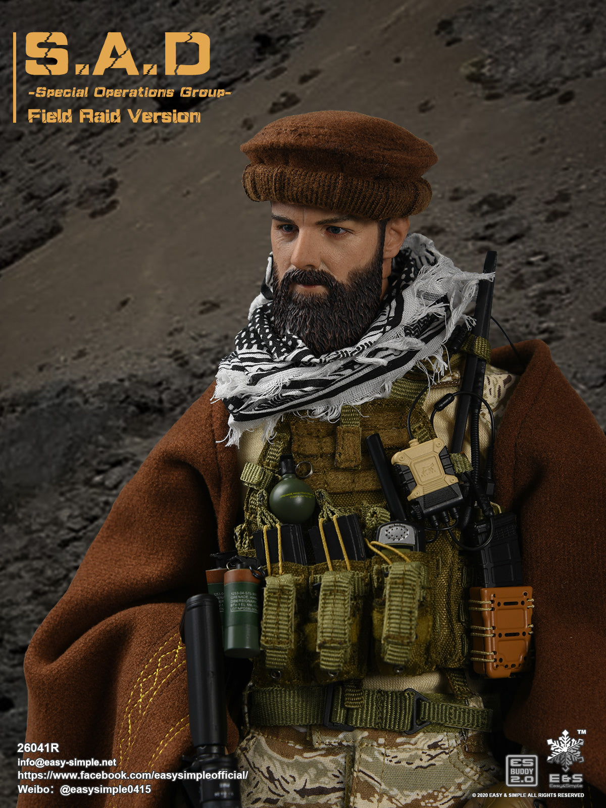 1:6 scale Easy & Simple S.A.D. Special Operations Group Field Raid Version 12" Figure 26041R