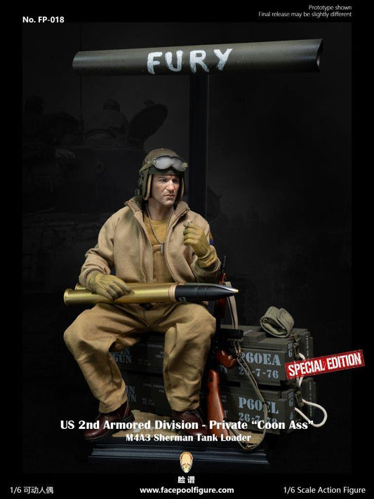 1:6 WWII US 2nd Armored Division Private First Class Tank Loader "Coon Ass" DELUXE VERSION 12" Figure FP018B