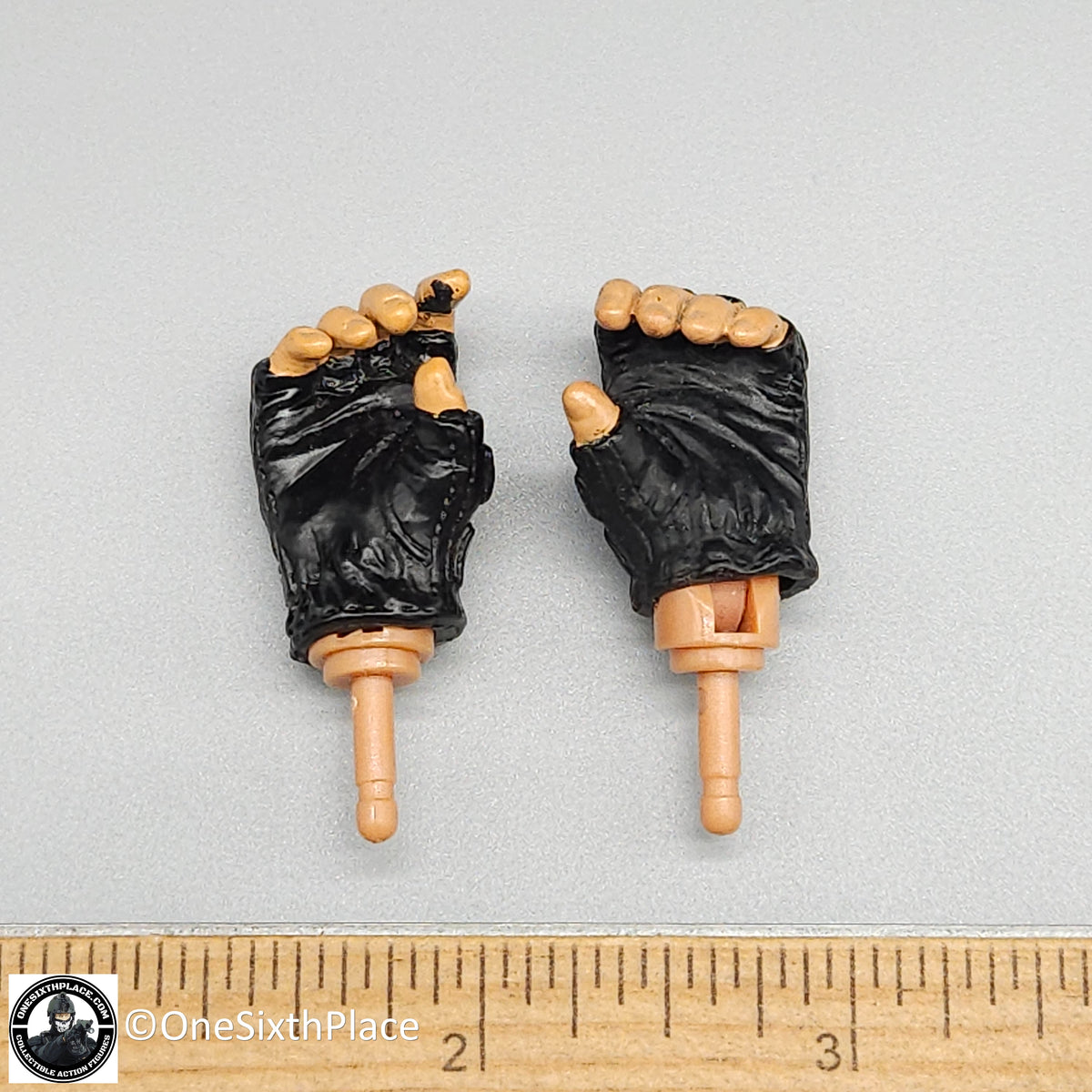 1:6 Dragon Black Padded Fingerless Gloved Hands for 12" Figures SWAT Vietnam