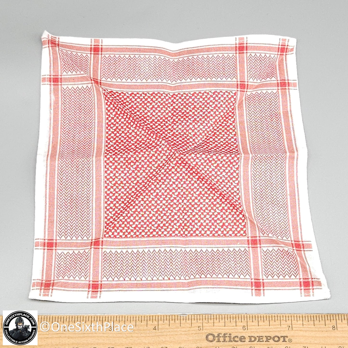 1:6 scale SOTW Red Whtie Shemagh Scarf for 12" Figures