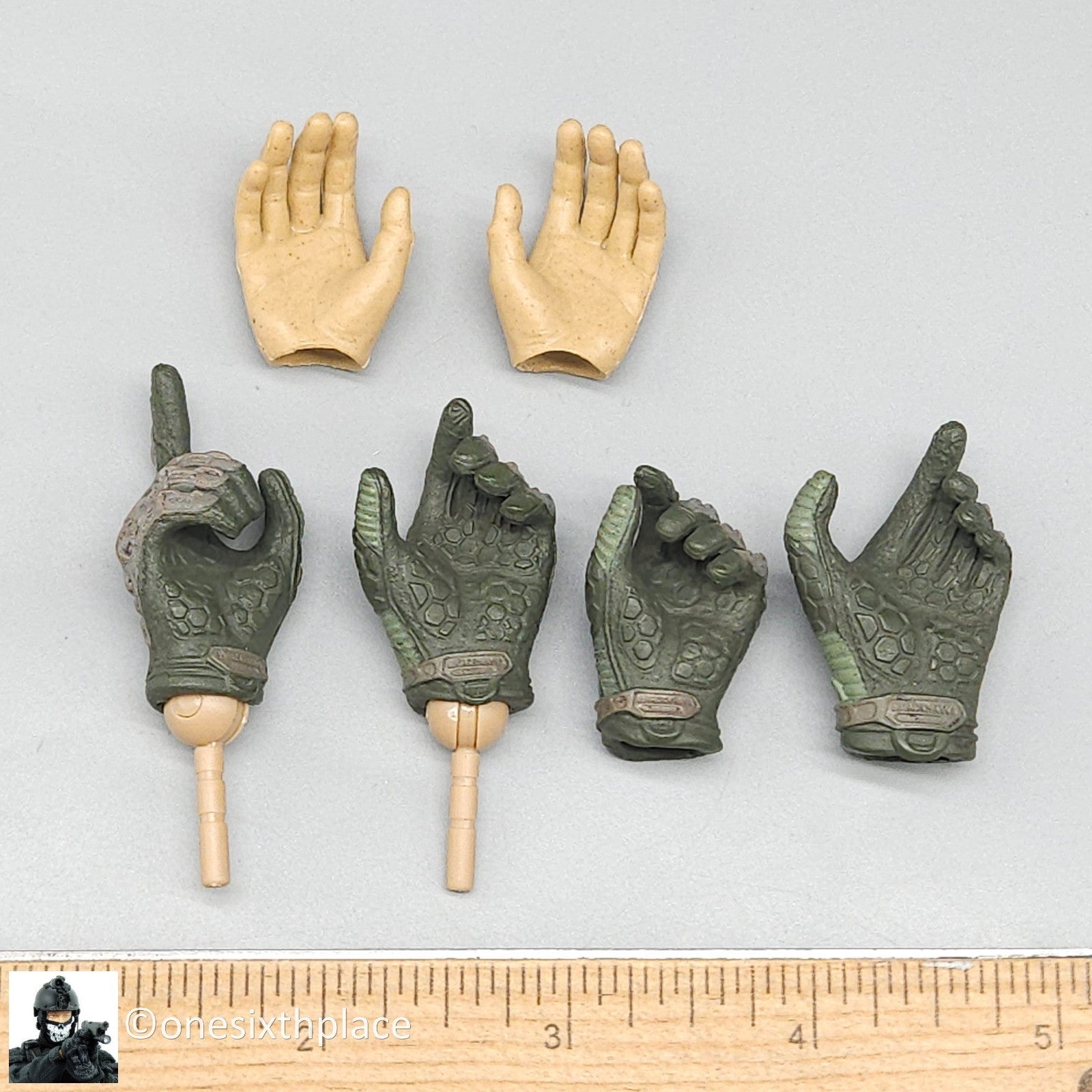 1:6 Easy & Simple Russian Rapid Response SOBR Green Gloved Hands for 12" Figures