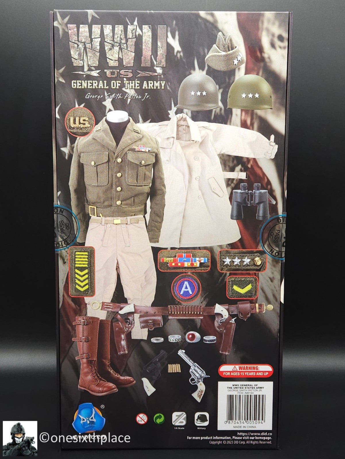 1:6 scale DiD WWII General of US Army George Smith Patton Jr. 12" Figure A80164