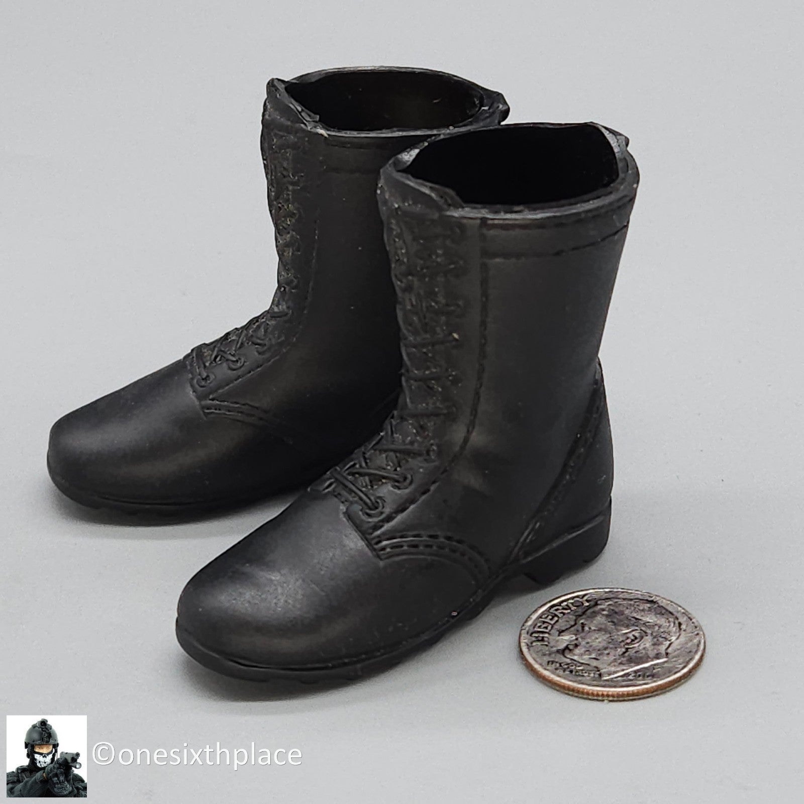1:6 scale Hasbro Modern Black Combat Boots for 12" Figures