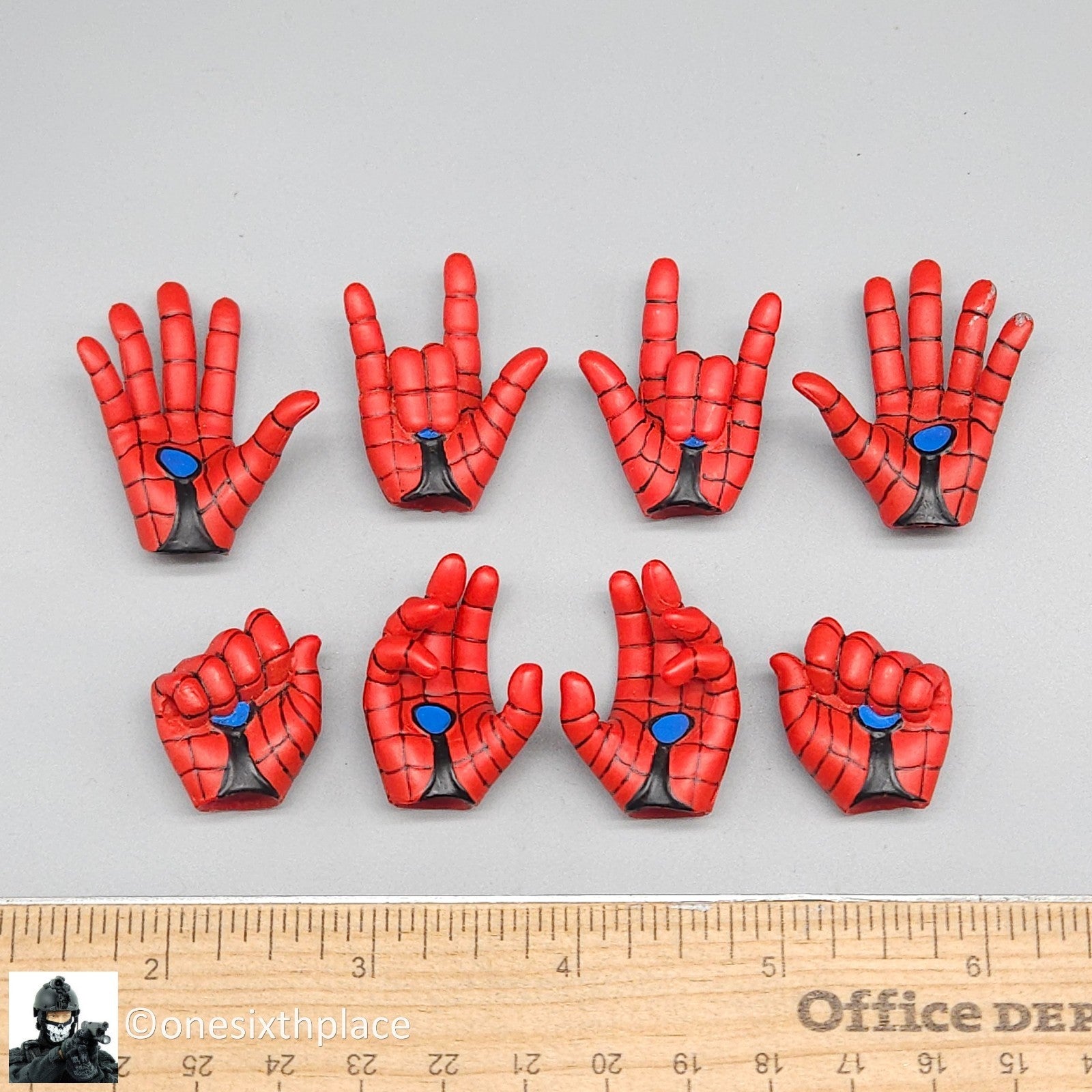 1:6 scale Hot Toys Spider-Man Spider-Punk Gloved Hands (x8) for 12" Figure VGM32