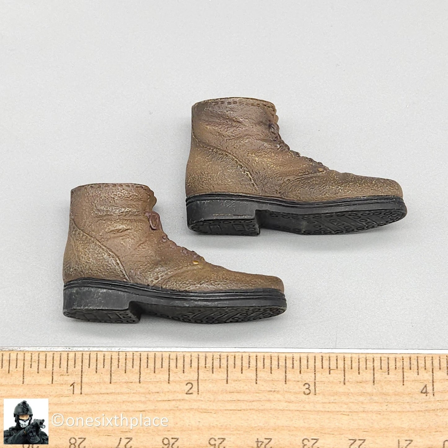 1:6 scale Dragon WWII USMC Sonny Brown Shoes Boots for 12" Figures