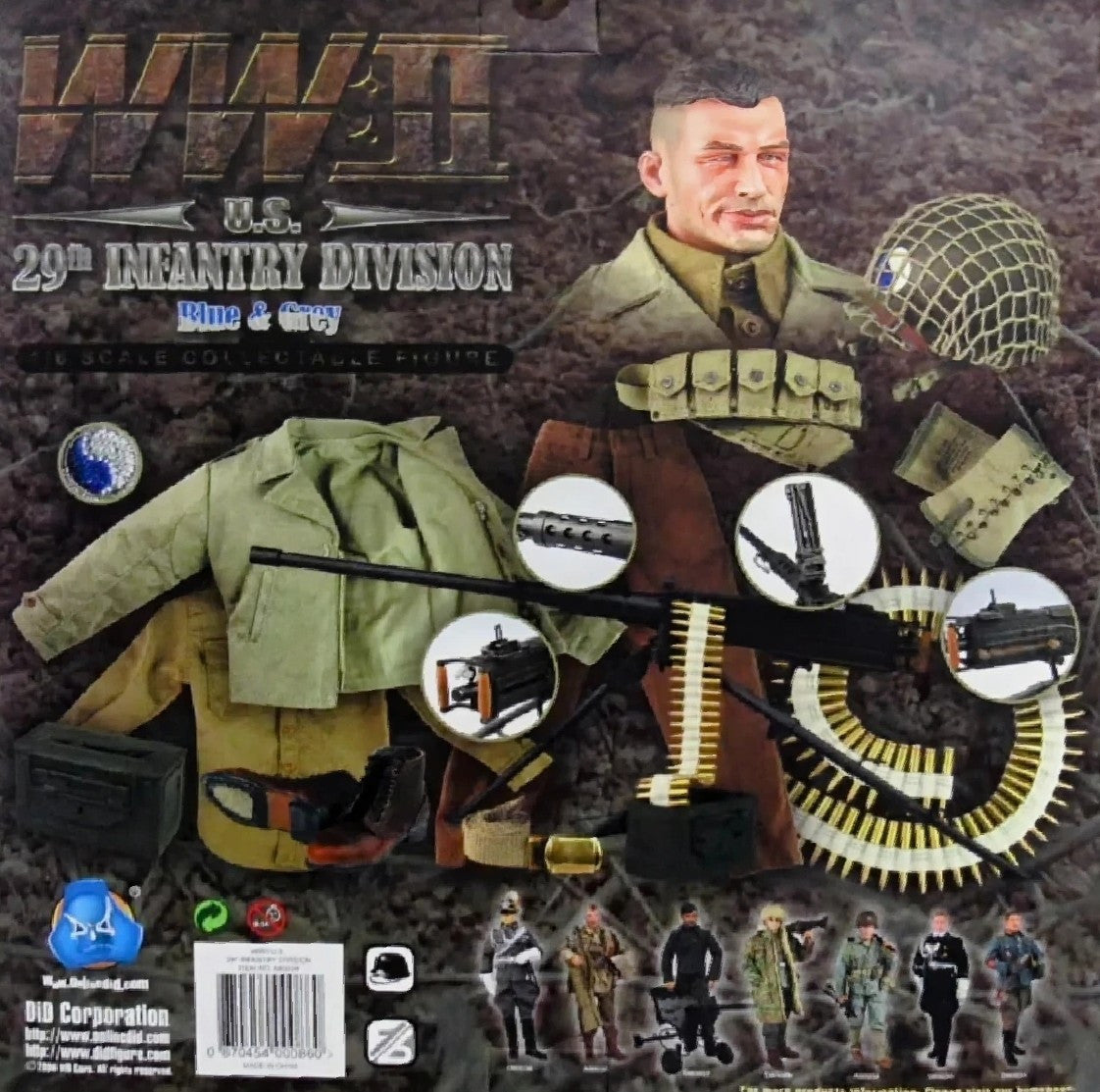 1:6 DiD WWII US 29th Infantry Charles Winstone Male Head Sculpt for 12" Figures