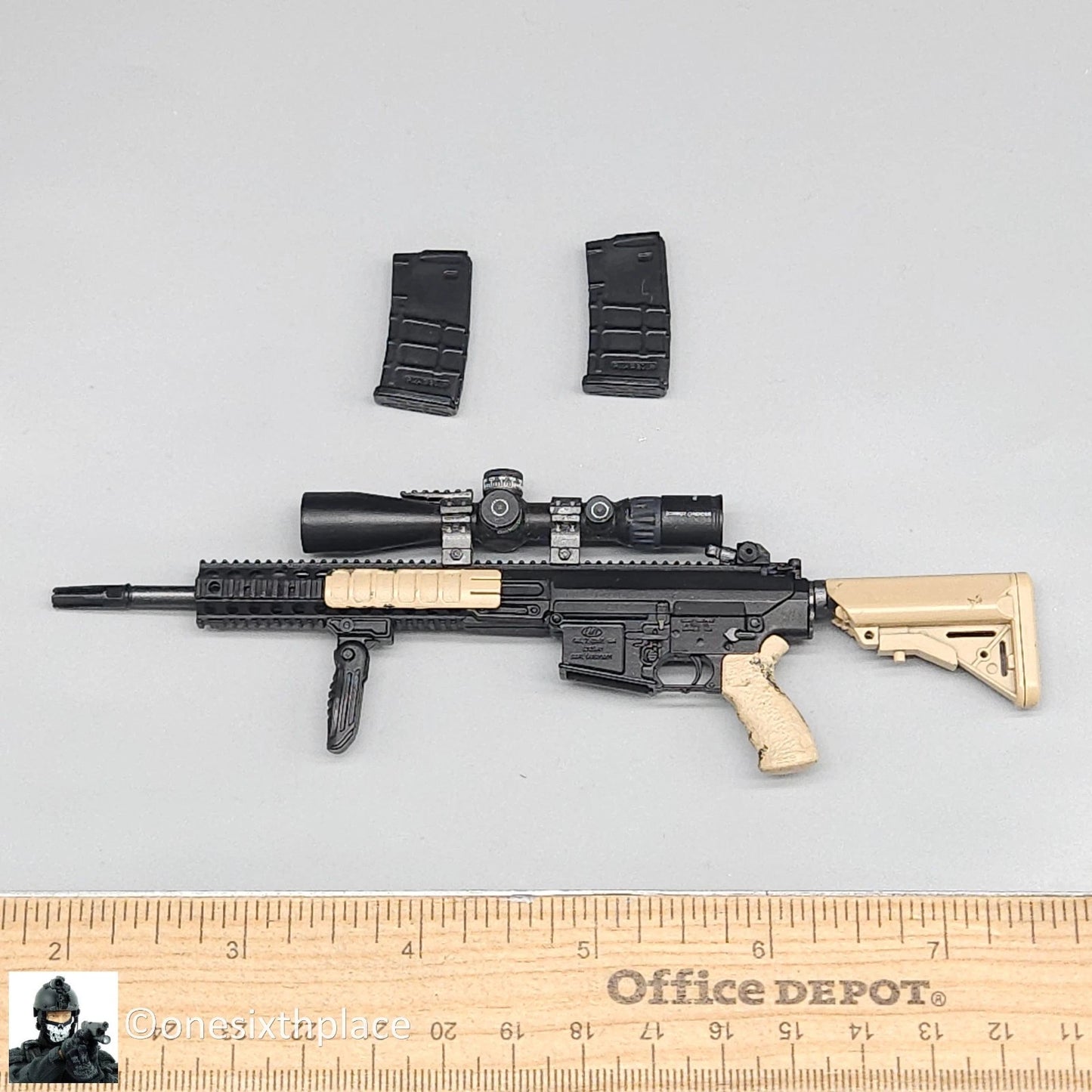 1:6 scale Green Wolf Gear Tan British L129A1 Sniper Rifle for 12" Figures