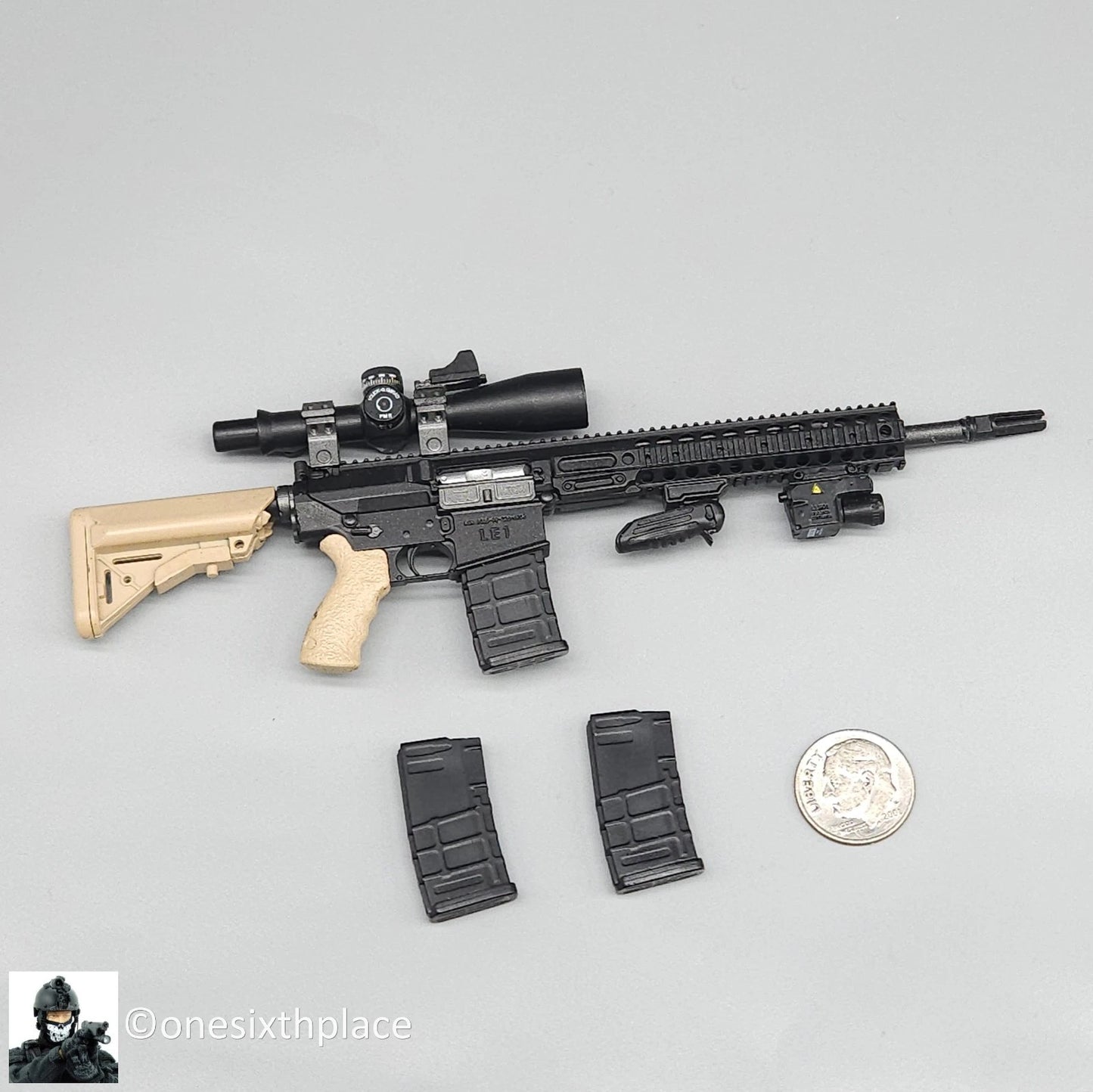 1:6 scale Green Wolf Gear British L129A1 Sniper Rifle w/ Scope for 12" Figure