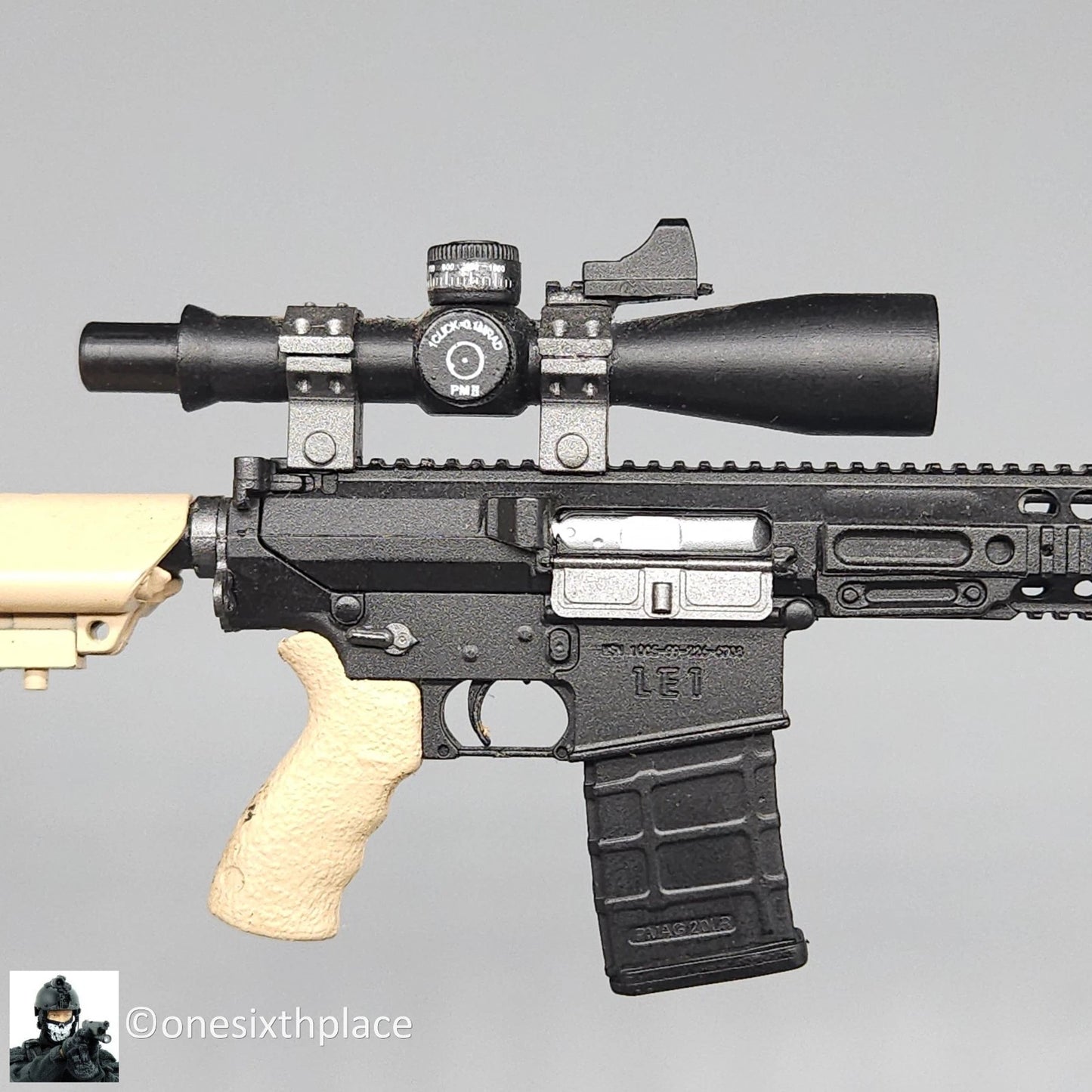 1:6 scale Green Wolf Gear British L129A1 Sniper Rifle w/ Scope for 12" Figure