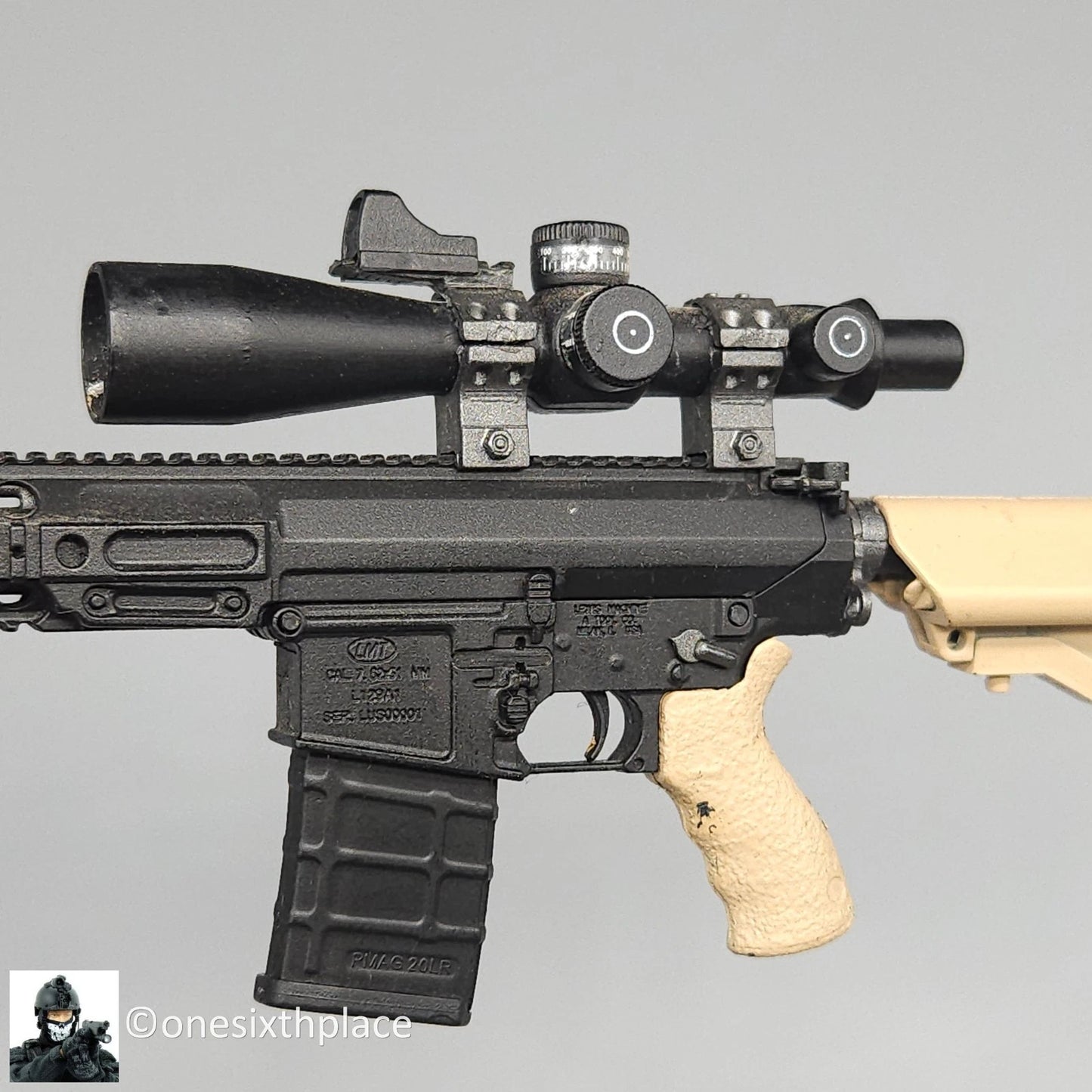 1:6 scale Green Wolf Gear British L129A1 Sniper Rifle w/ Scope for 12" Figure