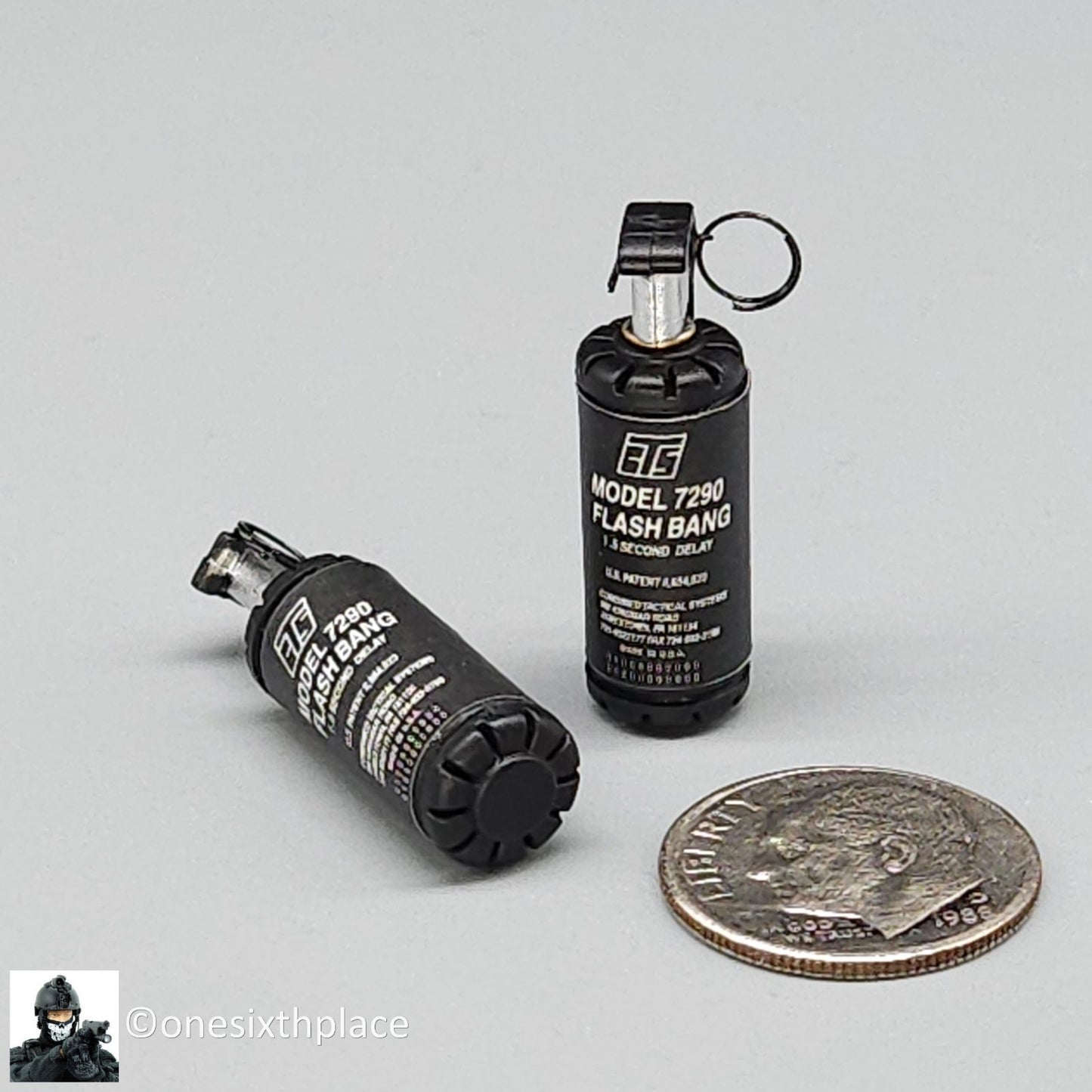 1:6 scale DamToys Russian Spetsnaz FSB Alpha Group Gunner Flash Bang Grenade x2