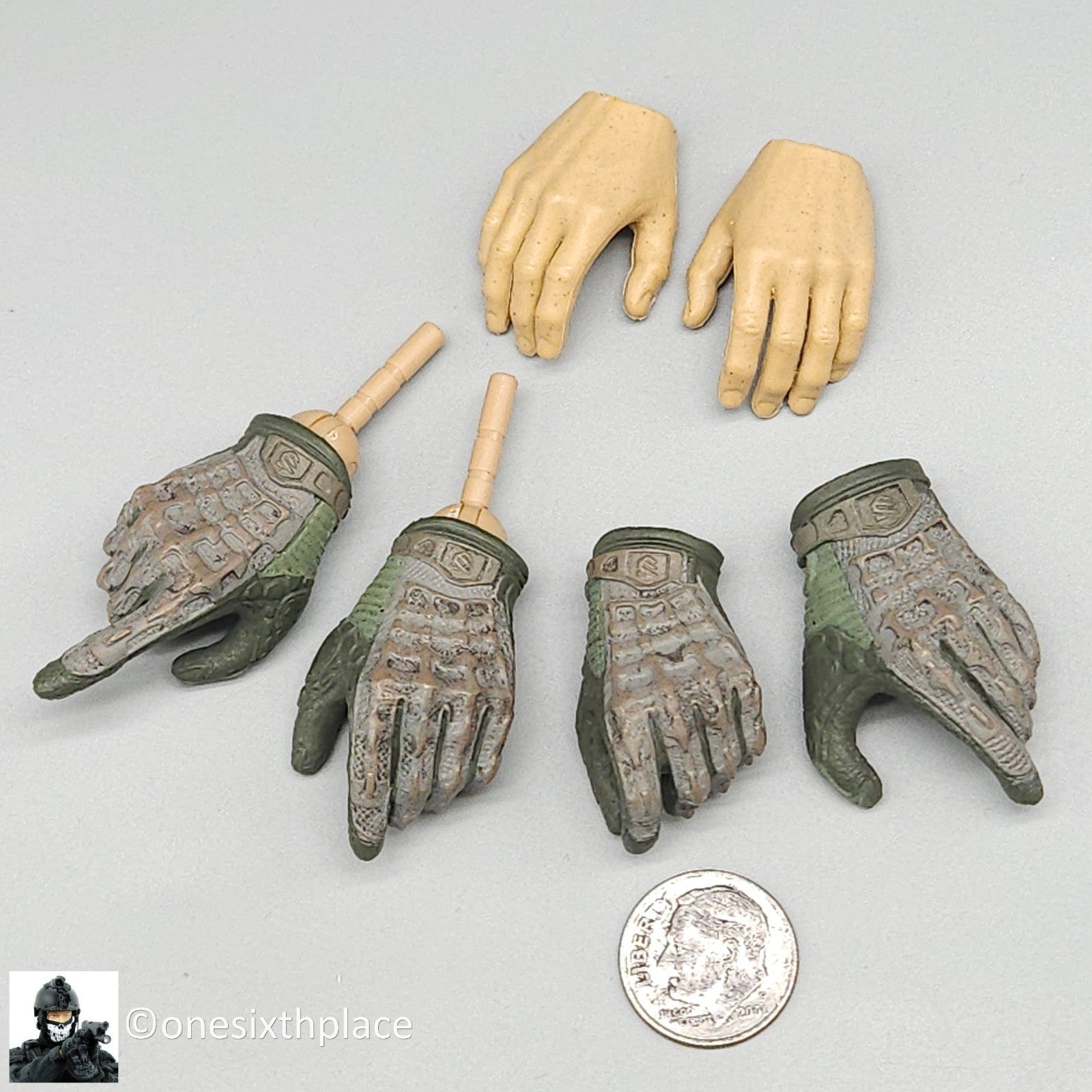 1:6 Easy & Simple Russian Rapid Response SOBR Green Gloved Hands for 12" Figures