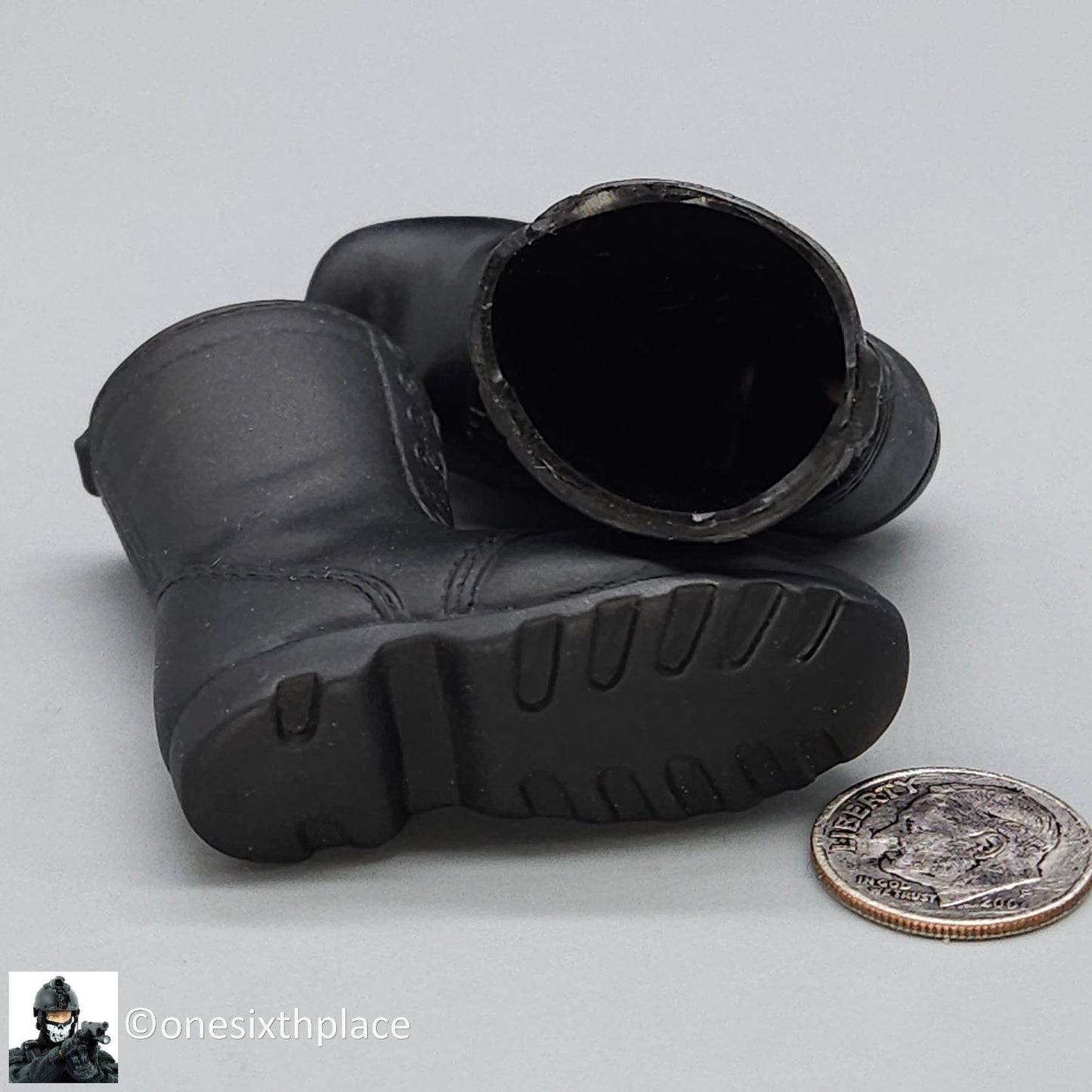 1:6 scale Hasbro Modern Black Combat Boots for 12" Figures