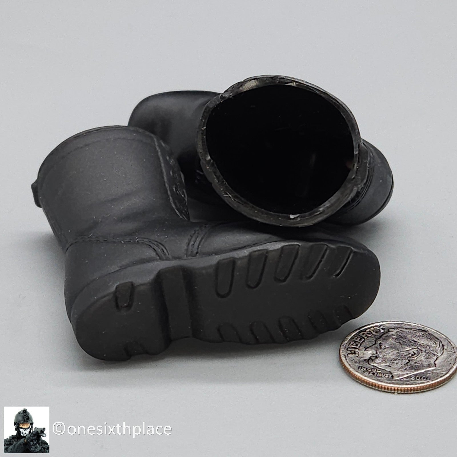 1:6 scale Hasbro Modern Black Combat Boots for 12" Figures