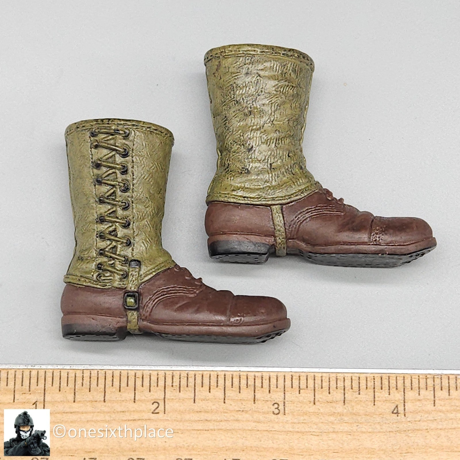 1:6 Ultimate Soldier WWII US  Boots w/ Leggings (Foot Type) for 12" Figures