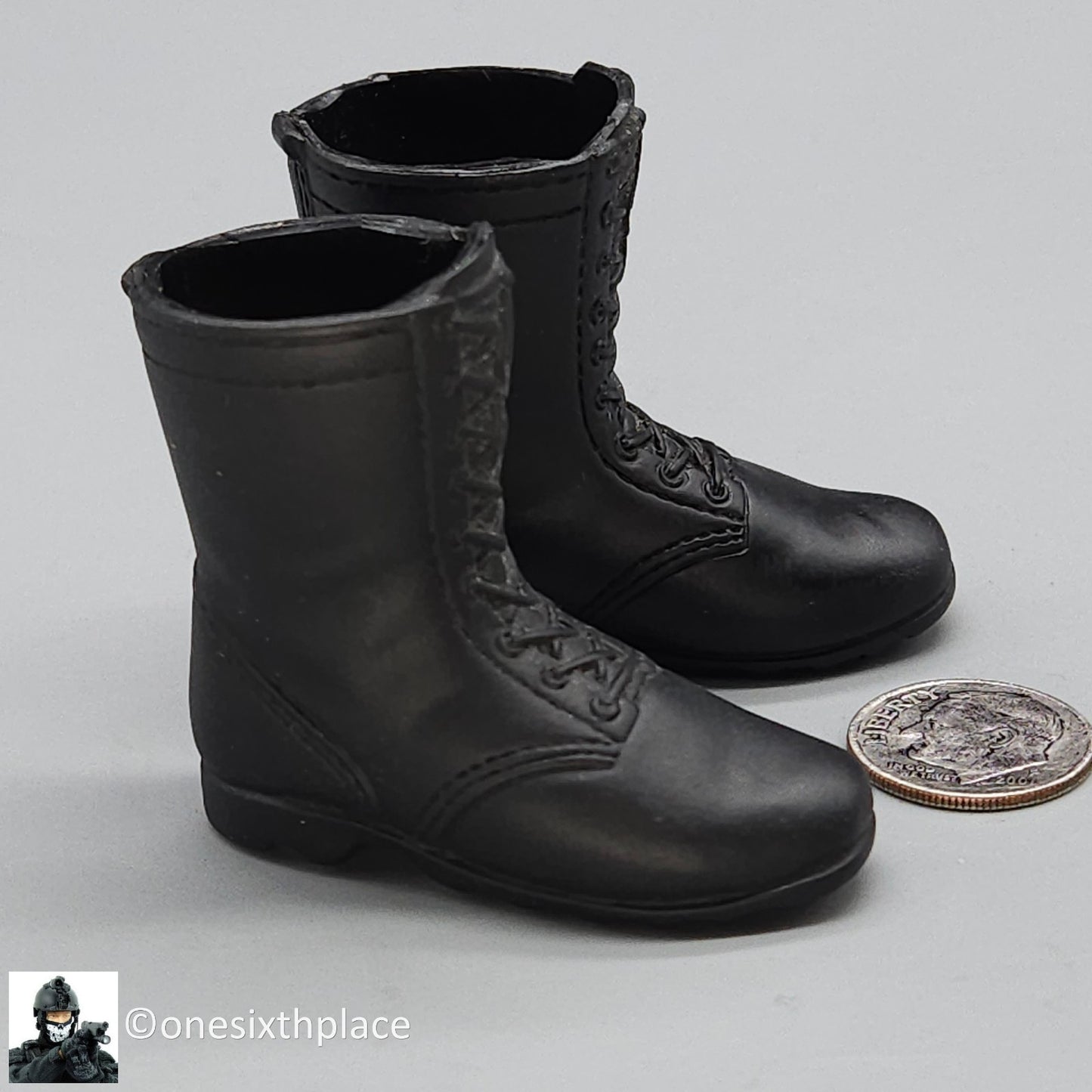 1:6 scale Hasbro Modern Black Combat Boots for 12" Figures