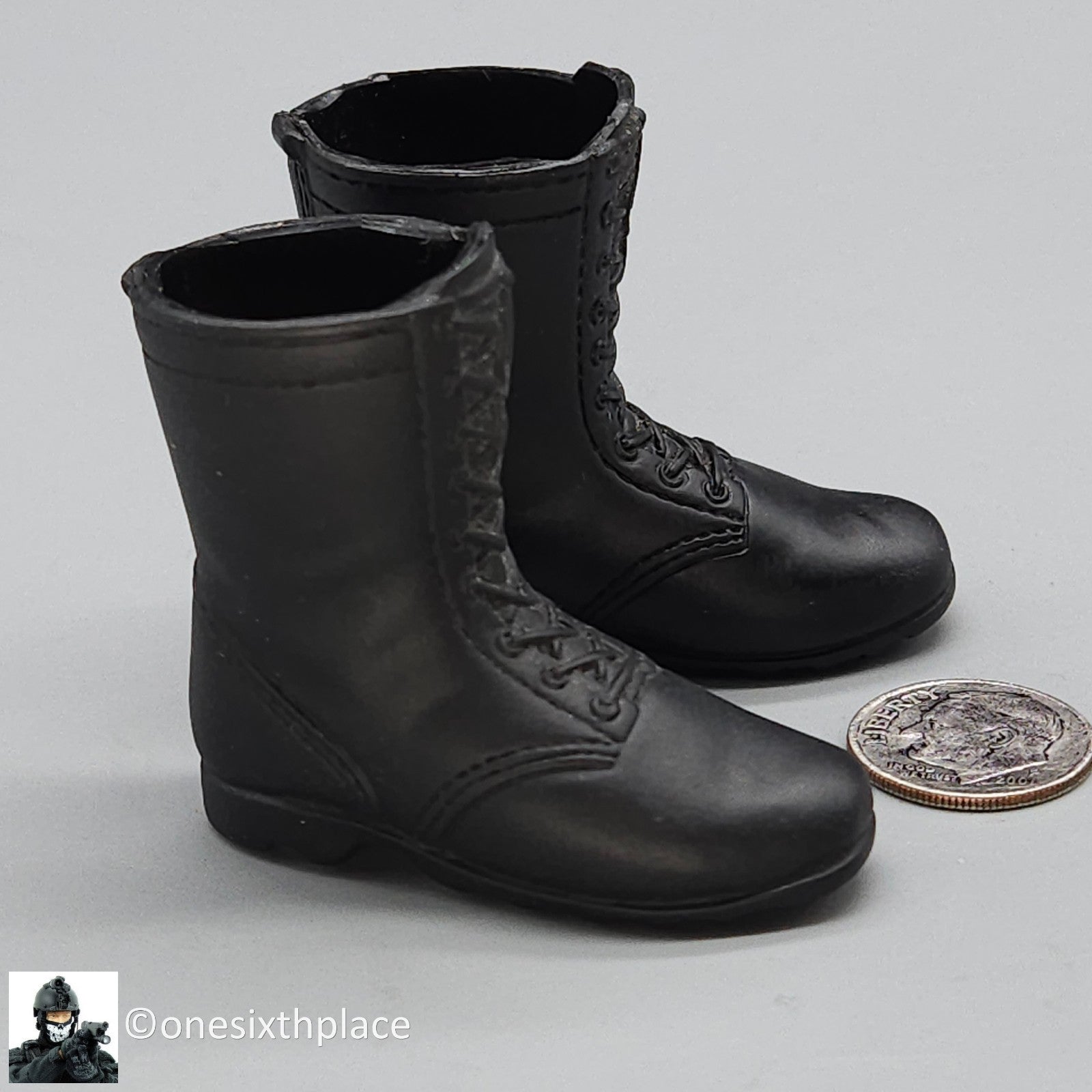 1:6 scale Hasbro Modern Black Combat Boots for 12" Figures