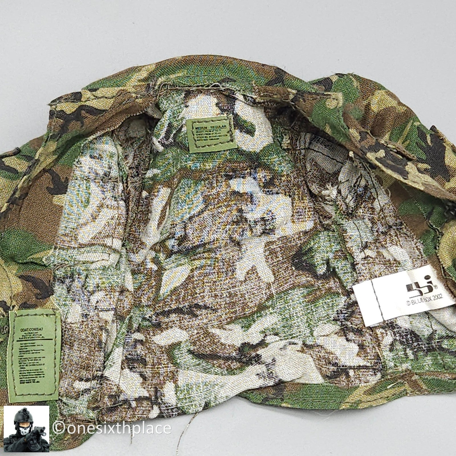 1:6 scale BBI Green Beret Woodland Camo Uniform w/ Patches for 12" Figures