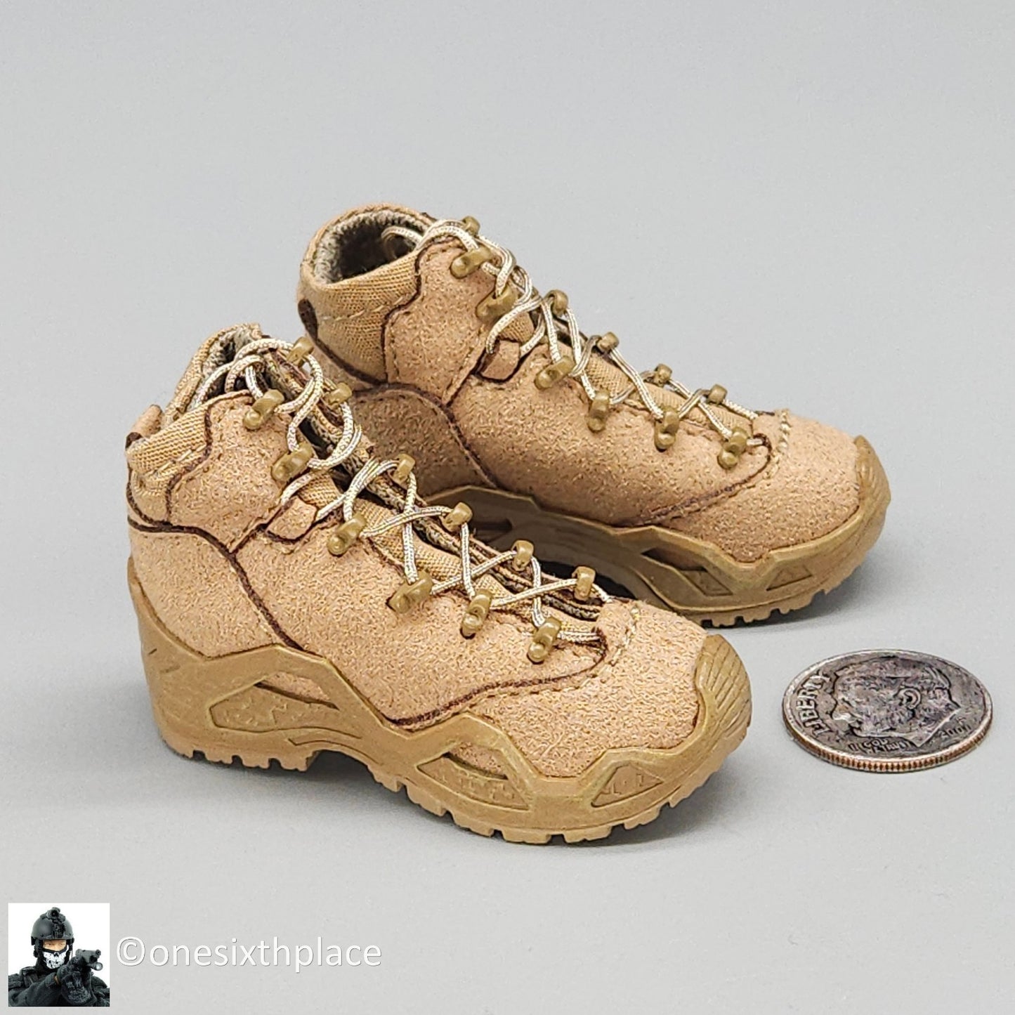 1:6 Easy & Simple Russian Rapid Response SOBR Tan LOWA Boots for 12" Figures