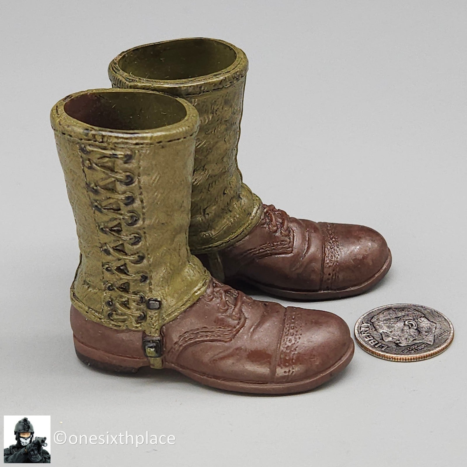 1:6 Ultimate Soldier WWII US  Boots w/ Leggings (Foot Type) for 12" Figures