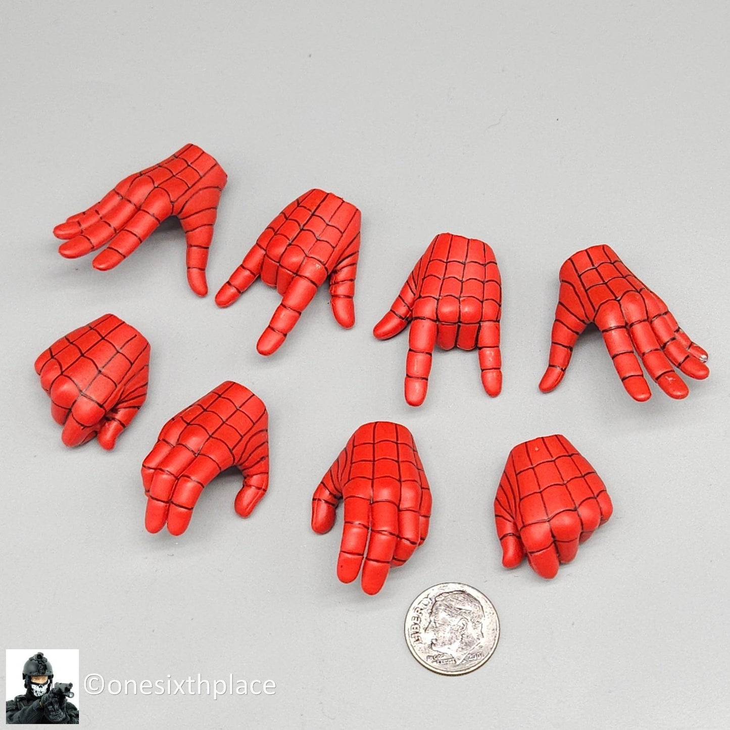 1:6 scale Hot Toys Spider-Man Spider-Punk Gloved Hands (x8) for 12" Figure VGM32
