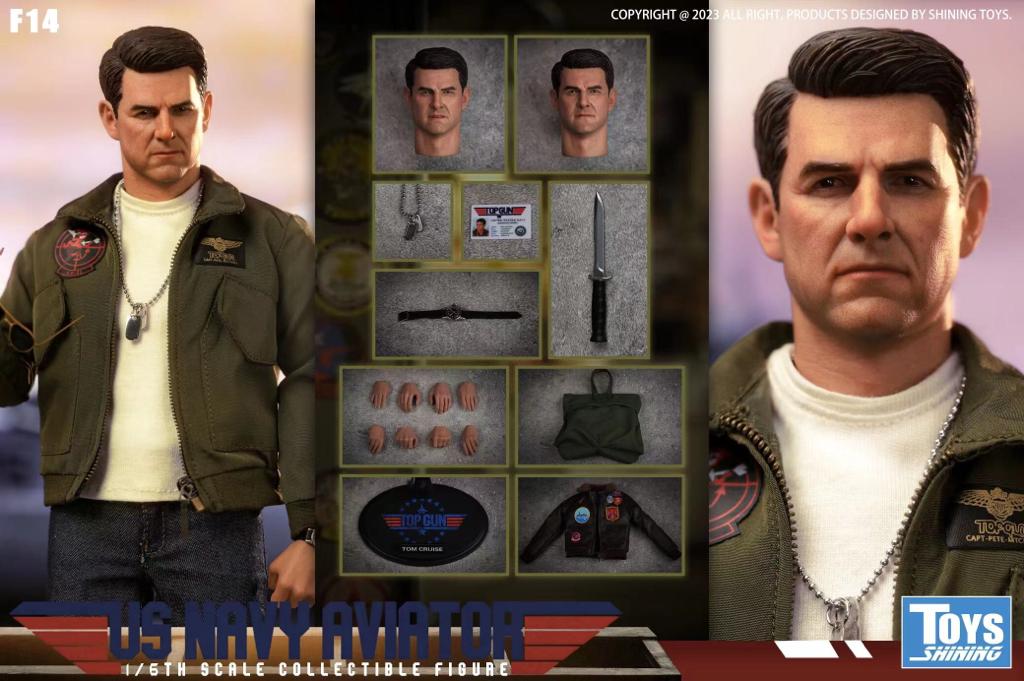 1:6 scale Shinning Toys US Navy F14 Aviator Figure Stand Base for 12" Figures
