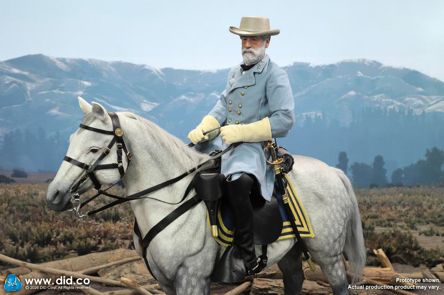 1:6 scale DID E60086 US Civil War White War Horse (Standing) for 12" Figures (PREORDER)