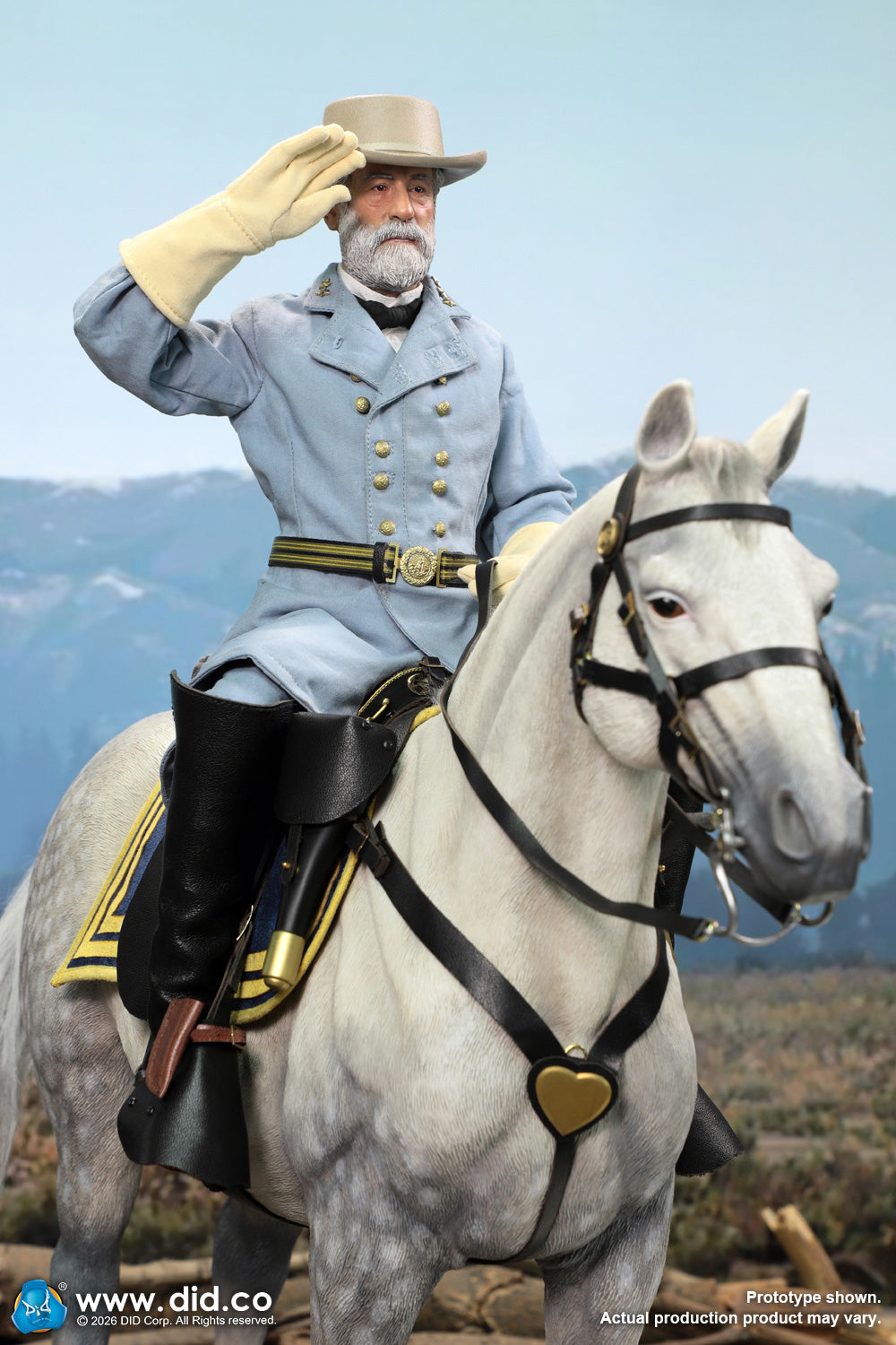 1:6 scale DID E60086 US Civil War White War Horse (Standing) for 12" Figures (PREORDER)