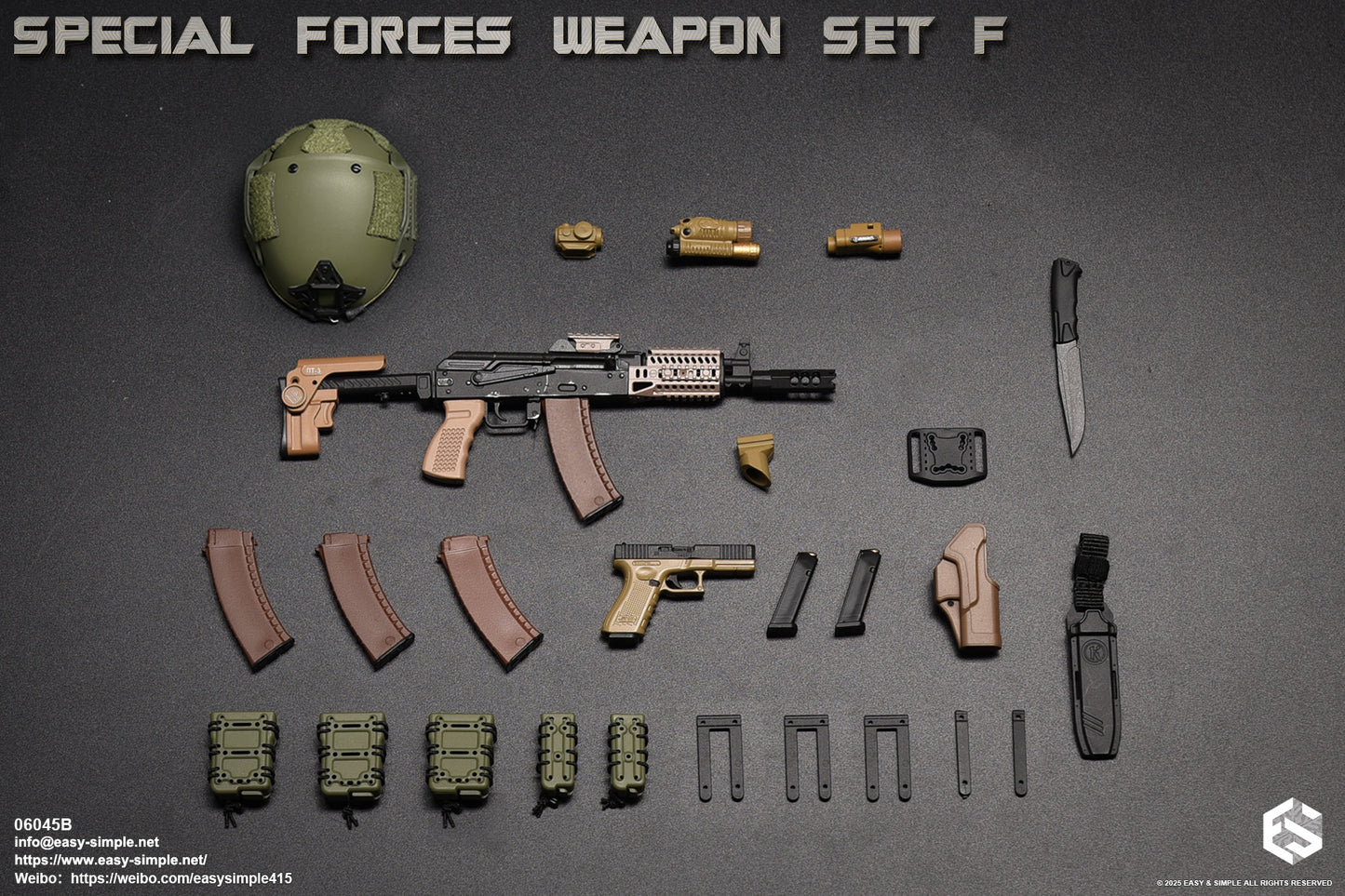 1:6 scale Easy & Simple Special Forces Weapon Set F Ver. B for 12" Figures 06045B