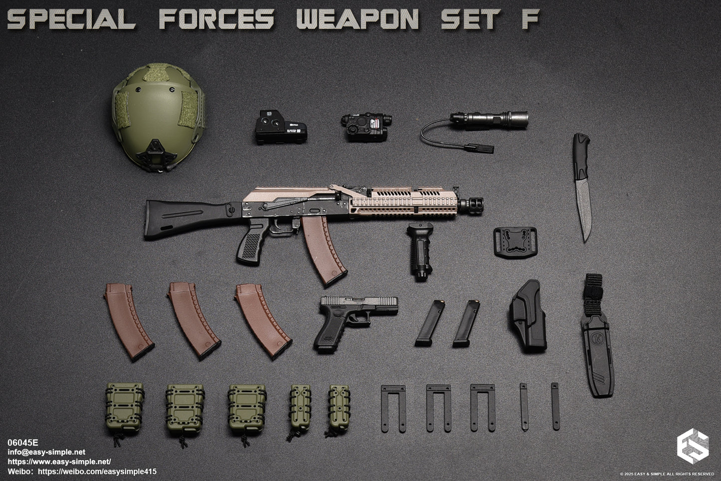 1:6 scale Easy & Simple Special Forces Weapon Set F Ver. E for 12" Figures 06045E