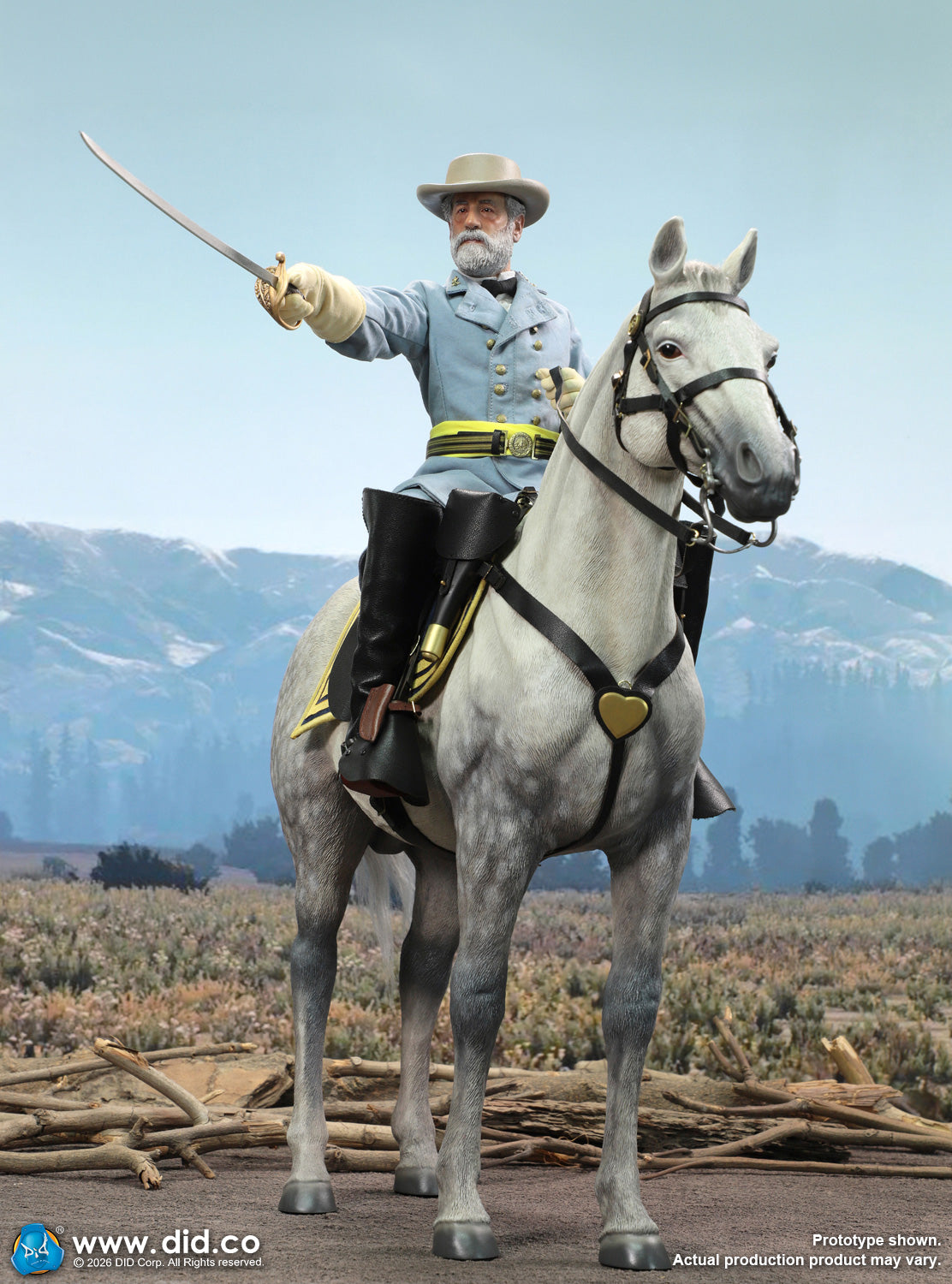 1:6 scale DID E60086 US Civil War White War Horse (Standing) for 12" Figures (PREORDER)
