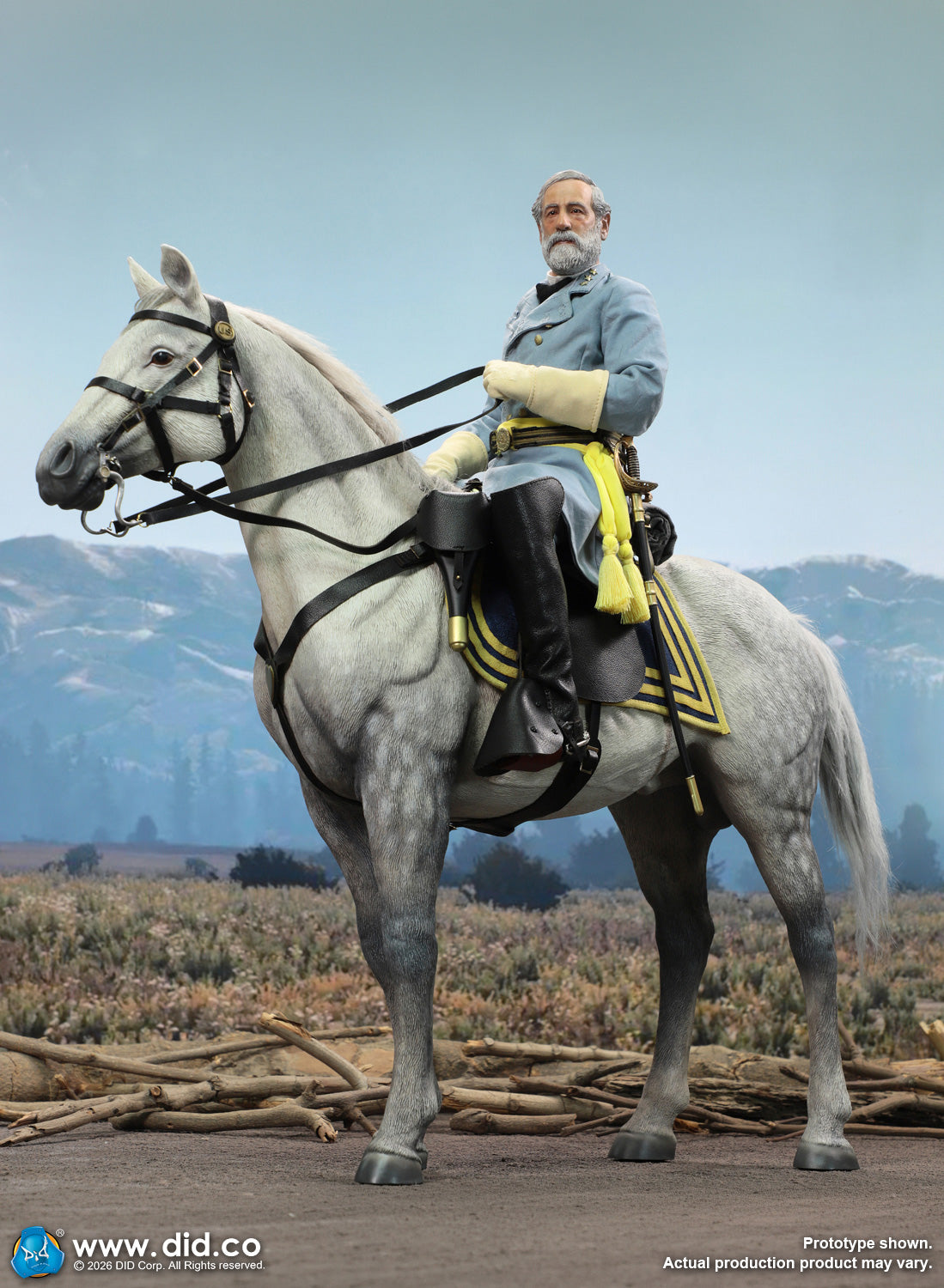 1:6 scale DID E60086 US Civil War White War Horse (Standing) for 12" Figures (PREORDER)