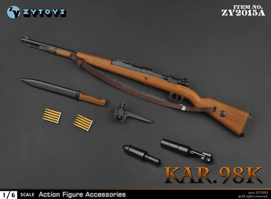 1:6 scale ZY Toys WWII German K98 Rifle w Grenade Launcher Weapon Set for 12" Figures ZY2015A