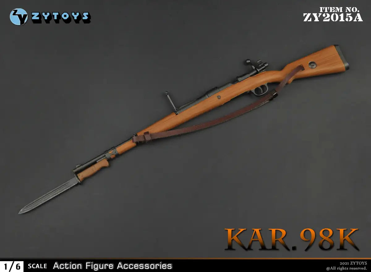 1:6 scale ZY Toys WWII German K98 Rifle w Grenade Launcher Weapon Set for 12" Figures ZY2015A